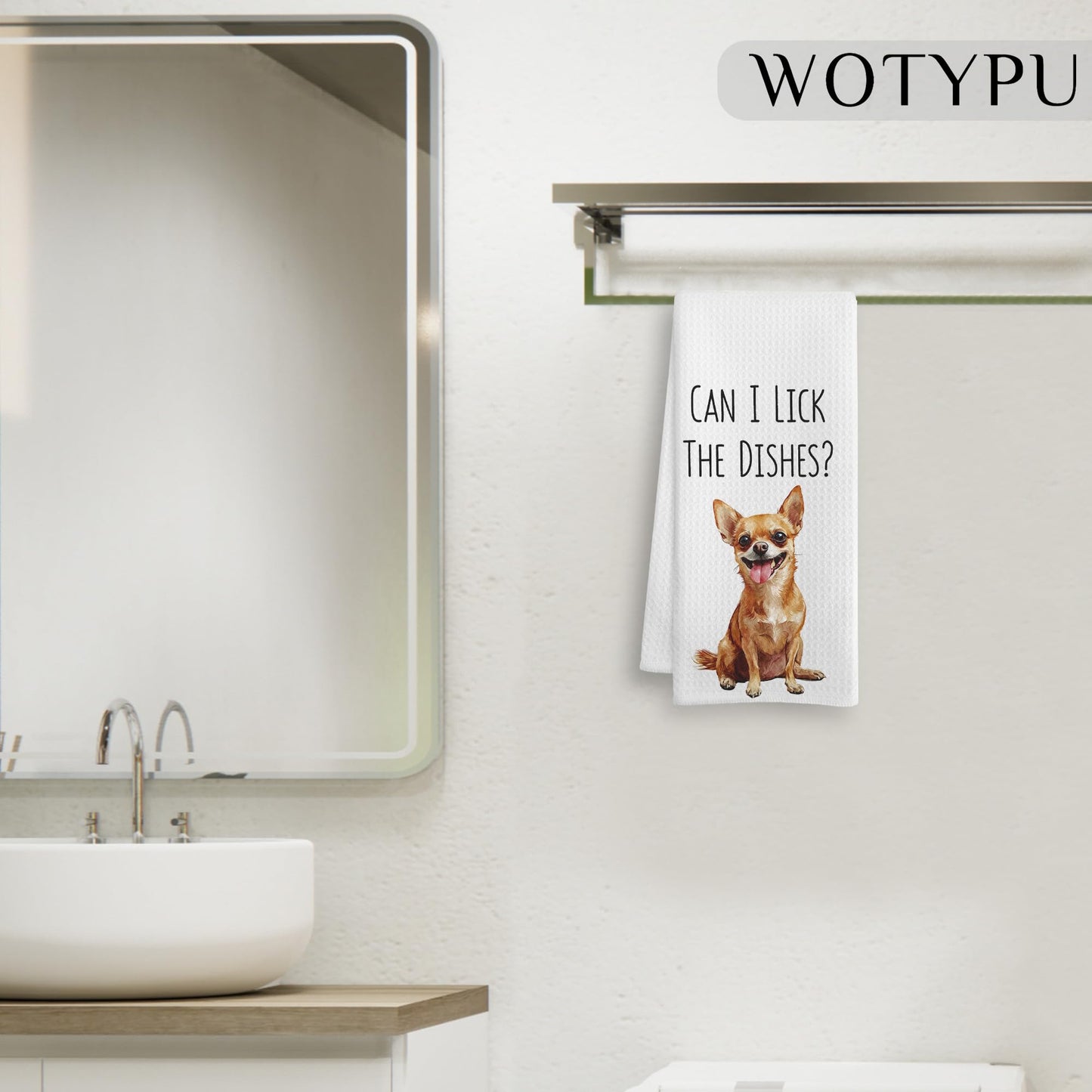 Funny Chihuahua Gifts Hand Towels for Bathroom, Chihuahua Gifts for Women Men Decorative Hand Towels for Kids Guest Bathroom Washroom Power Room Vanity Half Bath, 16X24 Inch BST326L