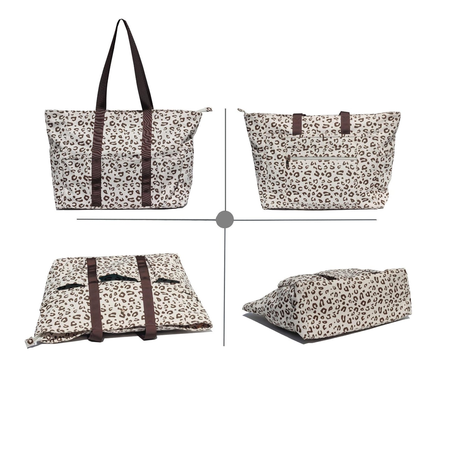 ESVAN Utility Tote Bag Weekender Duffle Bag with 13 Pockets - Perfect for Travel, Work, Gym, Beach, Teachers, and Nurses BST326H