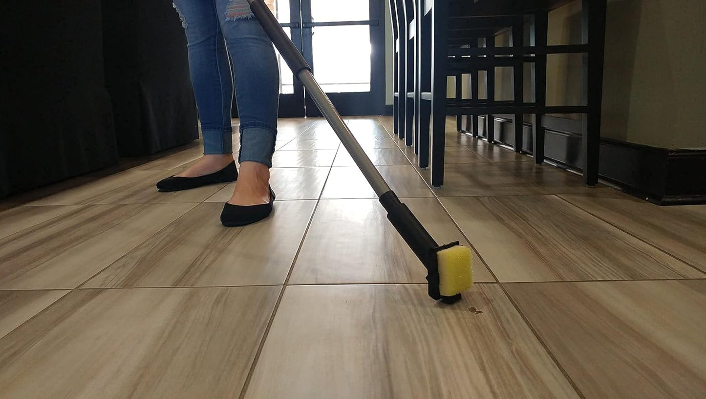 First Ever Scraper Blade for Broom or Mop Handles - The Original Spot Cleaning Kit with Attachments - Remove The Sticky Goo & Gunk Off Floors