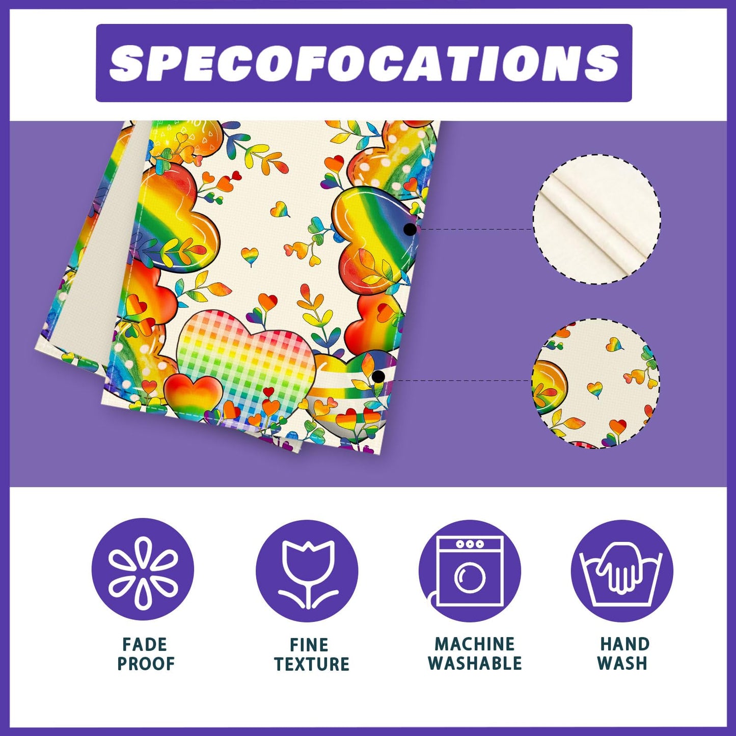 XCHI Love Heart Rainbow LGBTQ Pride Day Table Runner Inclusion Gay Equality Table Decoration for Party Home Kitchen Dining Holiday Decor 13x72 Inch BST326L
