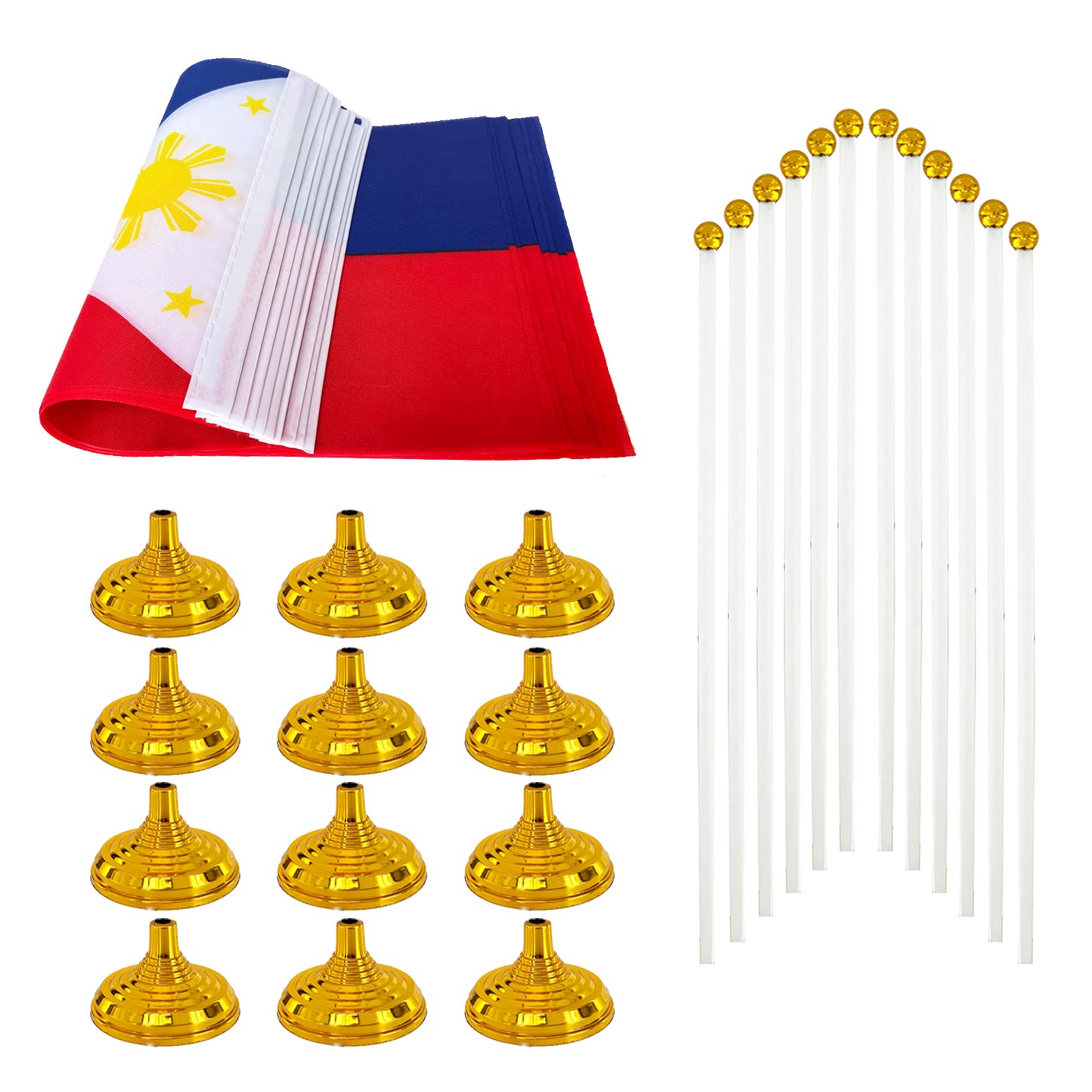 WXTWK 12 Pack Korea Flag Korean Desk Flag Small Mini Korean Table Flags With Stand Base,Home Office Festival Events Celebration Decorations BST202