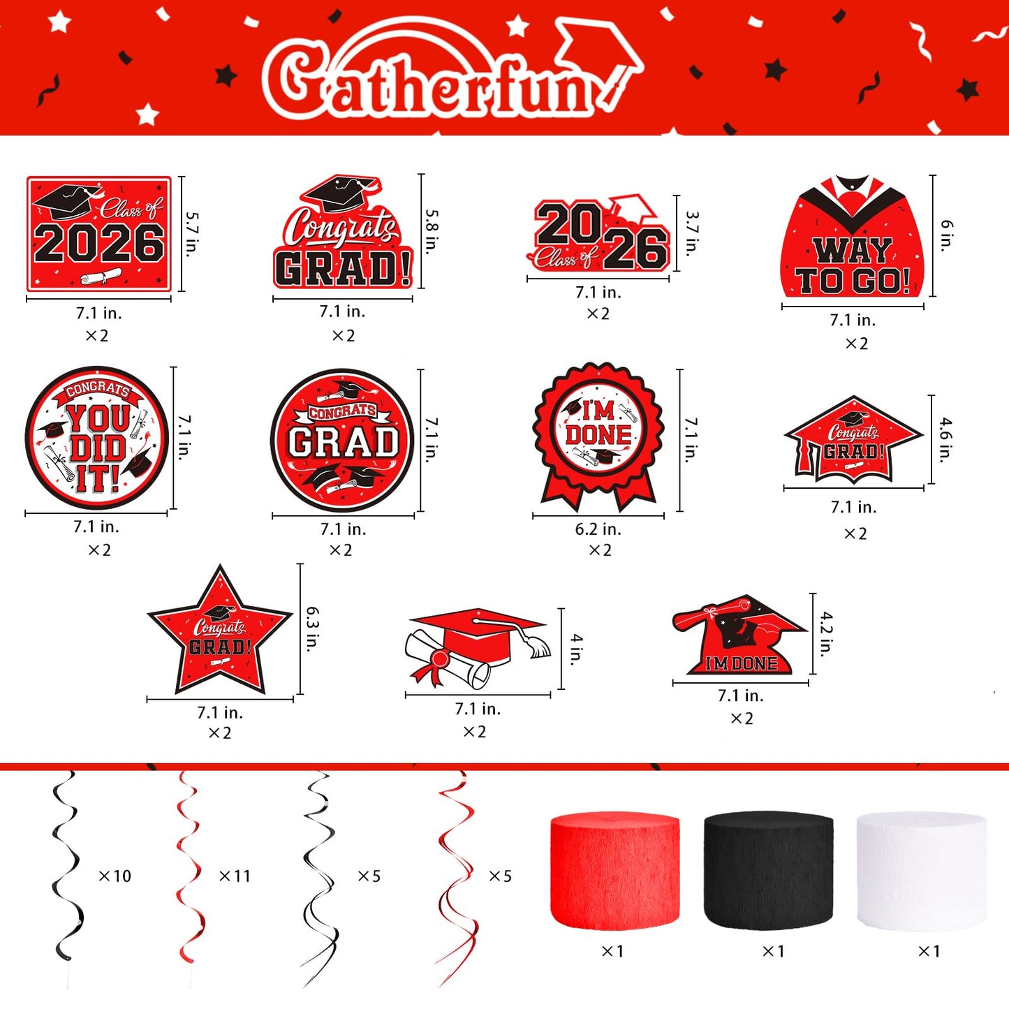Black and Gold Themed 2026 Graduation Decorations Set - Congrats Grad Banner, Class of 2026 Backdrop, Balloons & Streamers Kit - Graduation Party Supplies for High School & College Celebrations BST326H