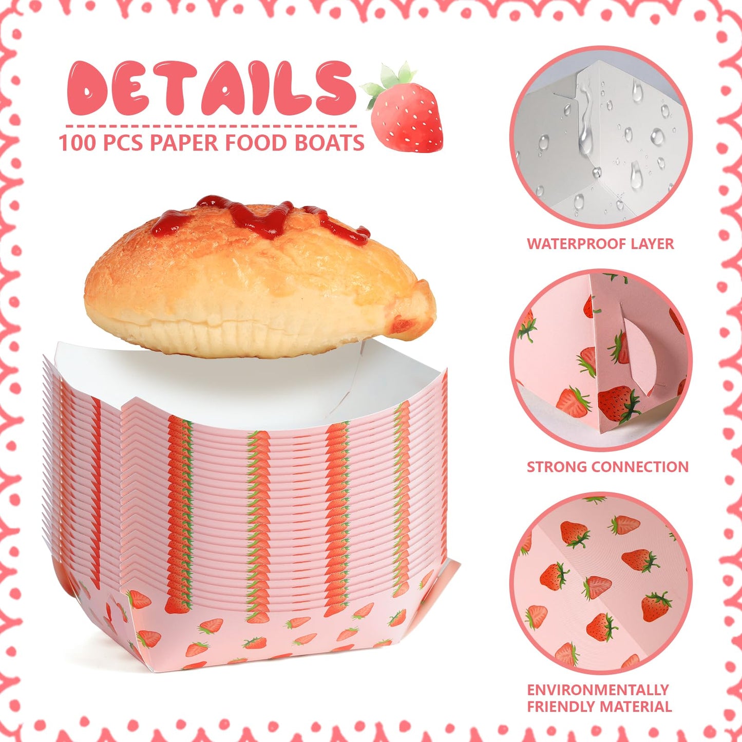 strawberry paper plates, disposable waterproof food trays, 1 lb., suitable for bulk strawberry-themed strawberry shortcake berry first birthday party supplies and gift decorations. (20, blueberry) BST220