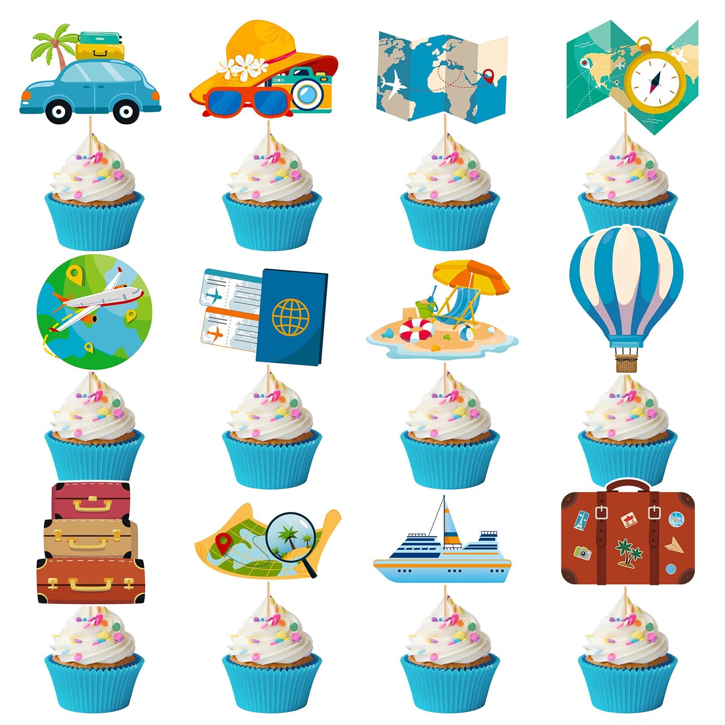 48 Pack Casino Cupcake Toppers Glitter Poker Chips Dices Mini Slot Machine Cupcake Picks for Las Vegas Casino Night Theme Birthday Party Baby Shower Decoration Supplies BST220
