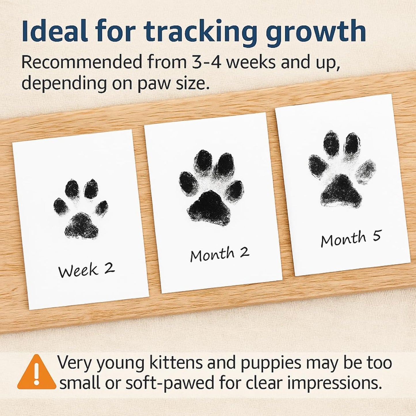 Paw Print Kit for Dogs, Inkless Clean Touch 3.1×4.9 in, Paw Print Kit for Dogs and Cats, Mess-Free for Puppies Kittens Pet Memorial WN420