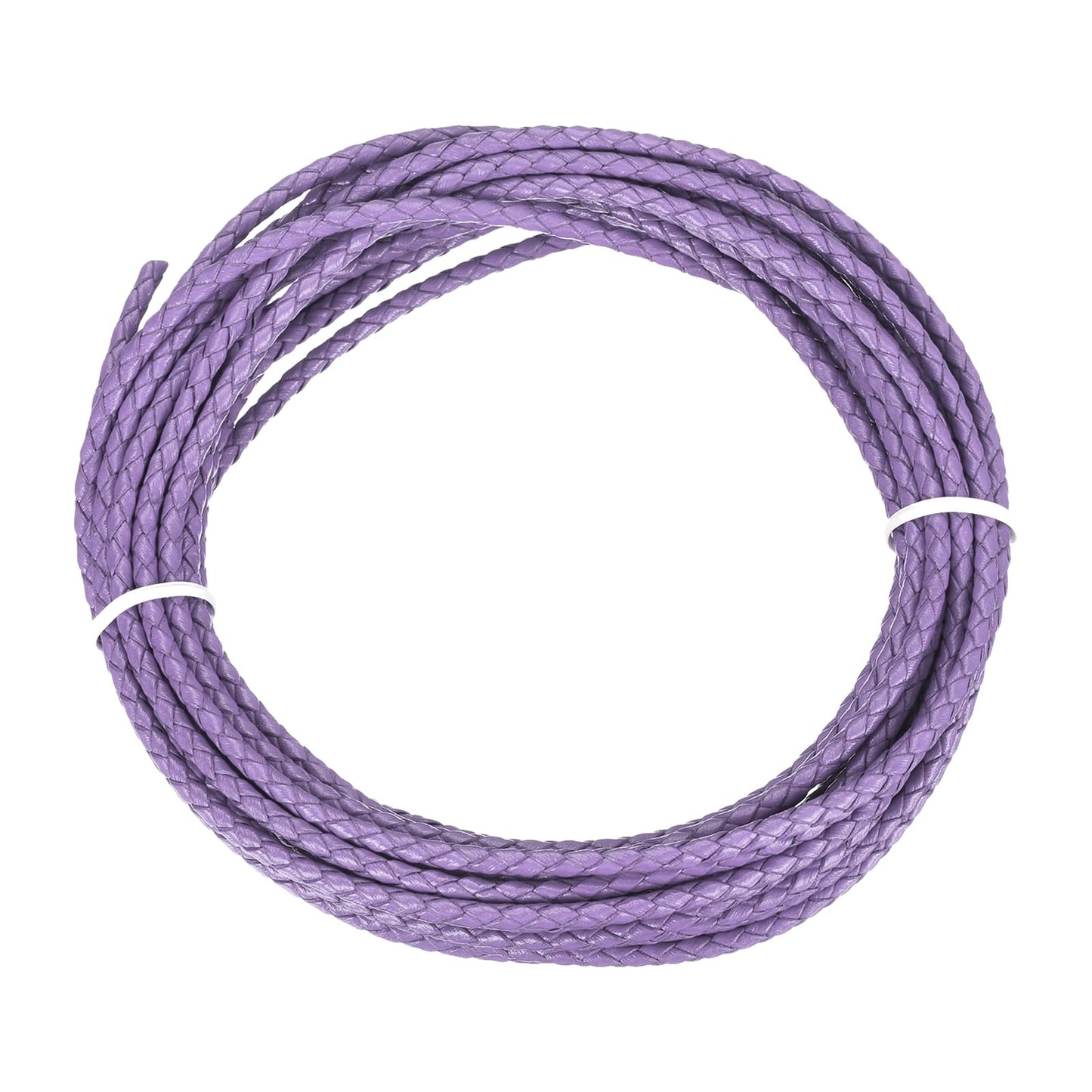 MECCANIXITY 1.1 Yards Bolo Tie Cord 6mm Diameter Round Braided Leather Strip 1 Meter Long for Bracelet Necklace Beading, Yellow WN420