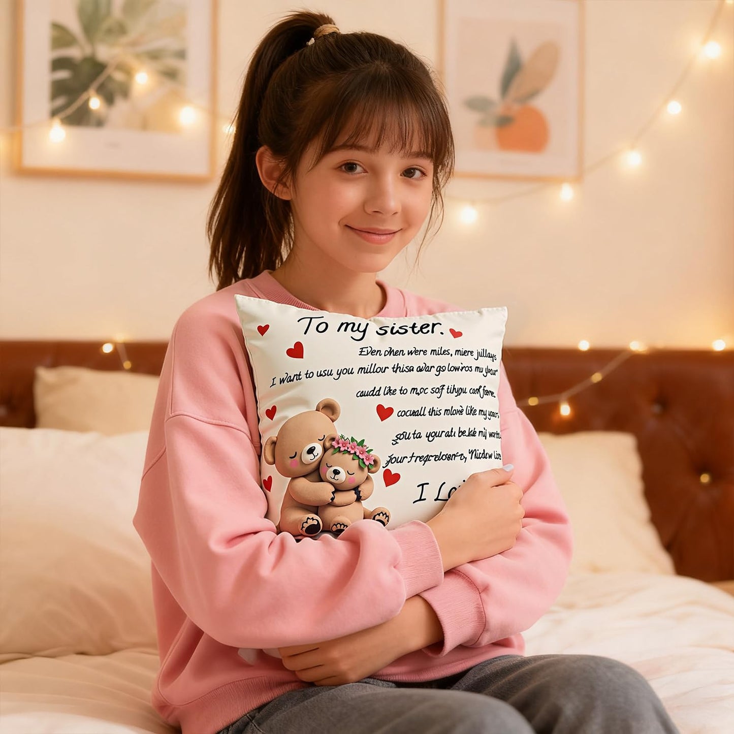 to My Grandmam Throw Pillow Cover - 18x18in Cushion Case, Machine Washable & Easy Care, Ideal for Sofa TV-Watching & Bedside Reading, Adds Warmth to Her Daily Life, Fits Bedroom/Living Room Decor WN420