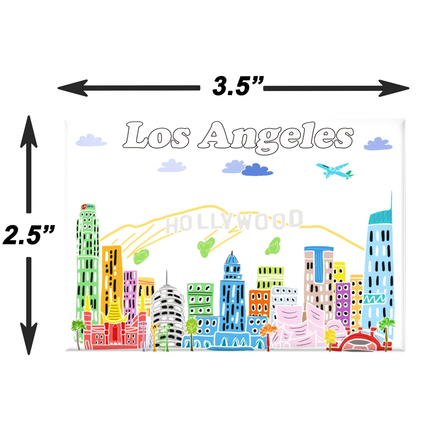 City Themed Artwork Magnet Collection by Beary Blu - Designed in The USA, Collectible Souvenirs Gifts 2.5" x 3.5" (Dallas) BST220