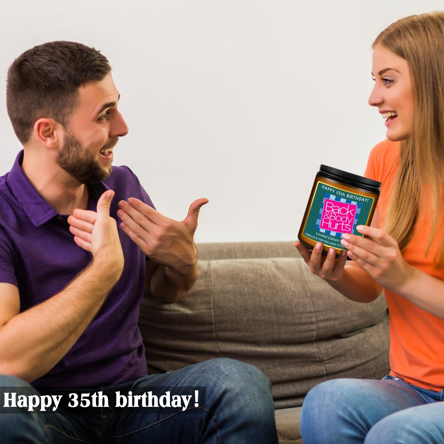 Happy 80th Birthday Decorations Gifts for Women Men, 80th Birthday Candles for Her Him, Funny 80 Years Old Ideas- Lavender Scented Candle BST326L