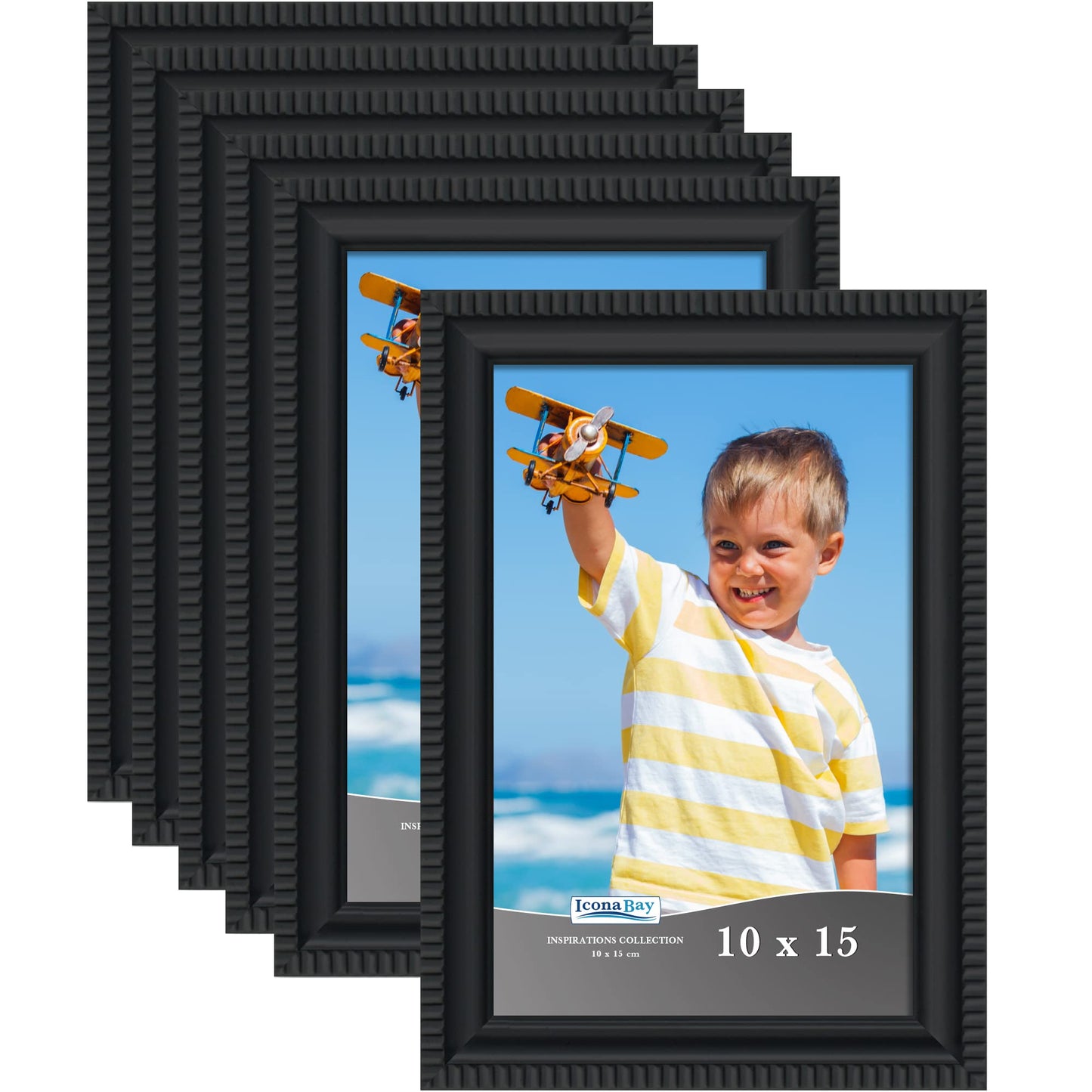 Icona Bay Combination White Picture Frames Set - 10 PC (Five 4x6, Three 5x7, Two 8x10), Inspirations Collection Multi-Pack for Contemporary Wall Gallery BST220
