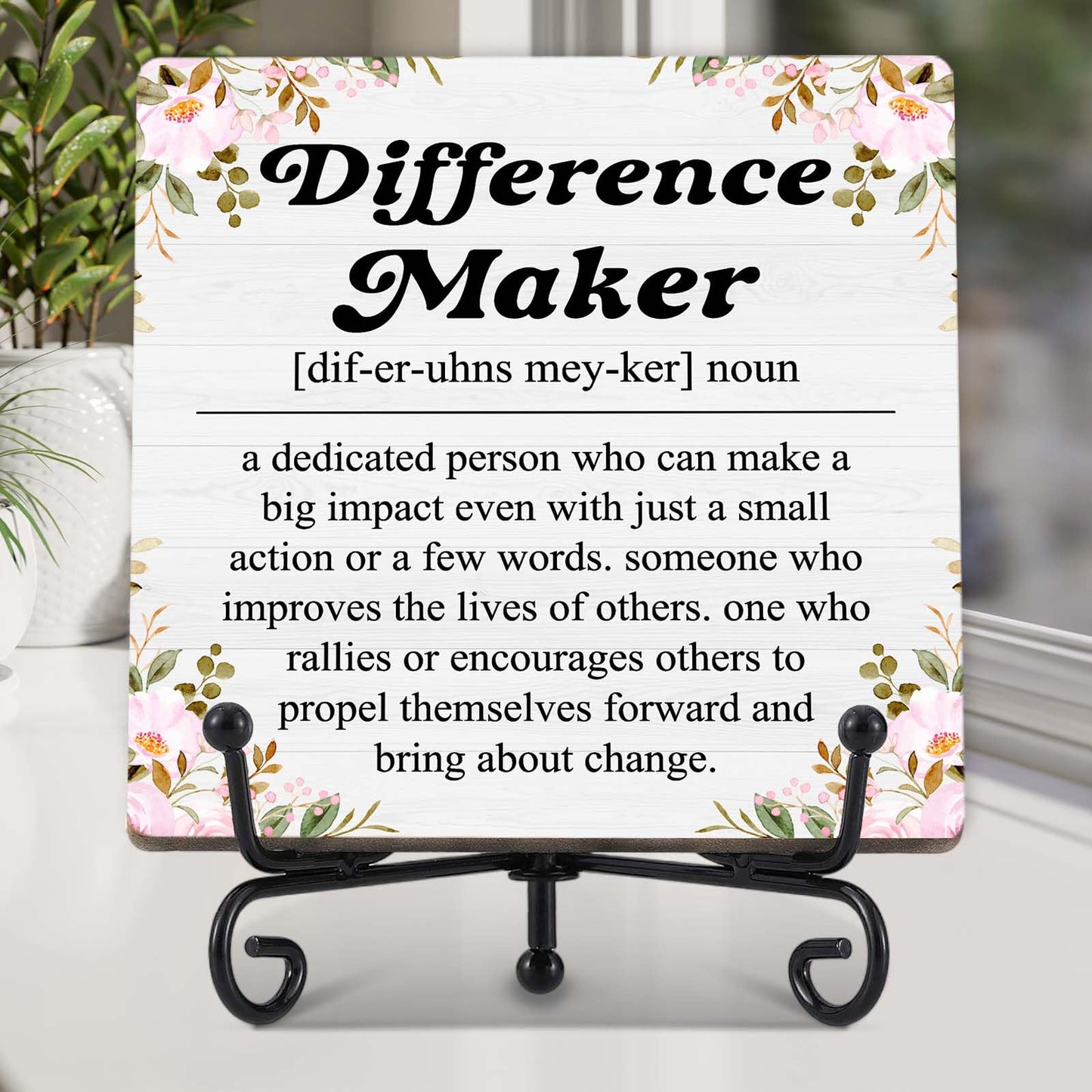 Difference Maker Gift，Thank You Gifts for Teacher Boss Coaches Leader Coworkers Therapist Supervisor, Teacher Desk Plaque Office Decor - E05 BST220