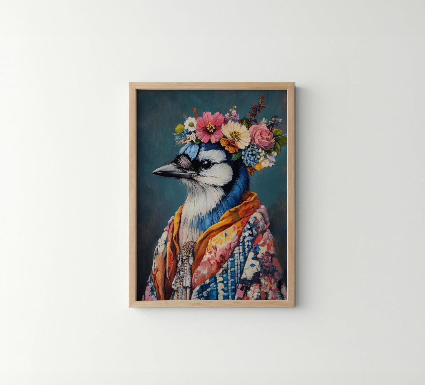 Moose Flower Head Unframed Wall Art Print Poster, Kimono Bathroom Dressing Room Decor Posters Prints for Restroom Home Picture Painting Artwork Gallery 7 (Moose, 16 x 20 inches, Unframed) BST220