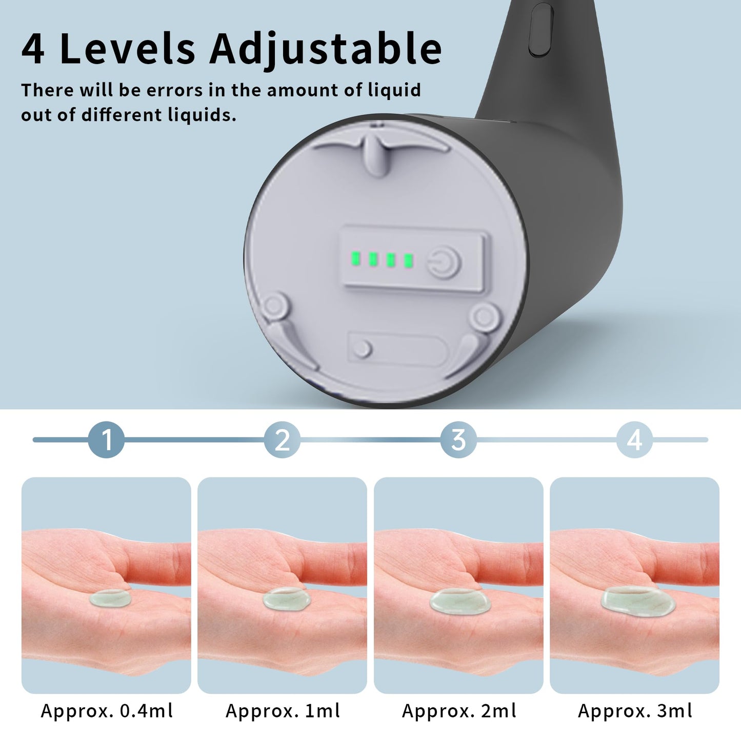 Automatic Soap Dispenser Touchless,400ML Hand & Dish Countertop Electric Liquid Dispenser with Sensor,Modern 4 Gear Adjustable Black Waterproof Battery Operated Kitchen Auto Soap Pump WN420