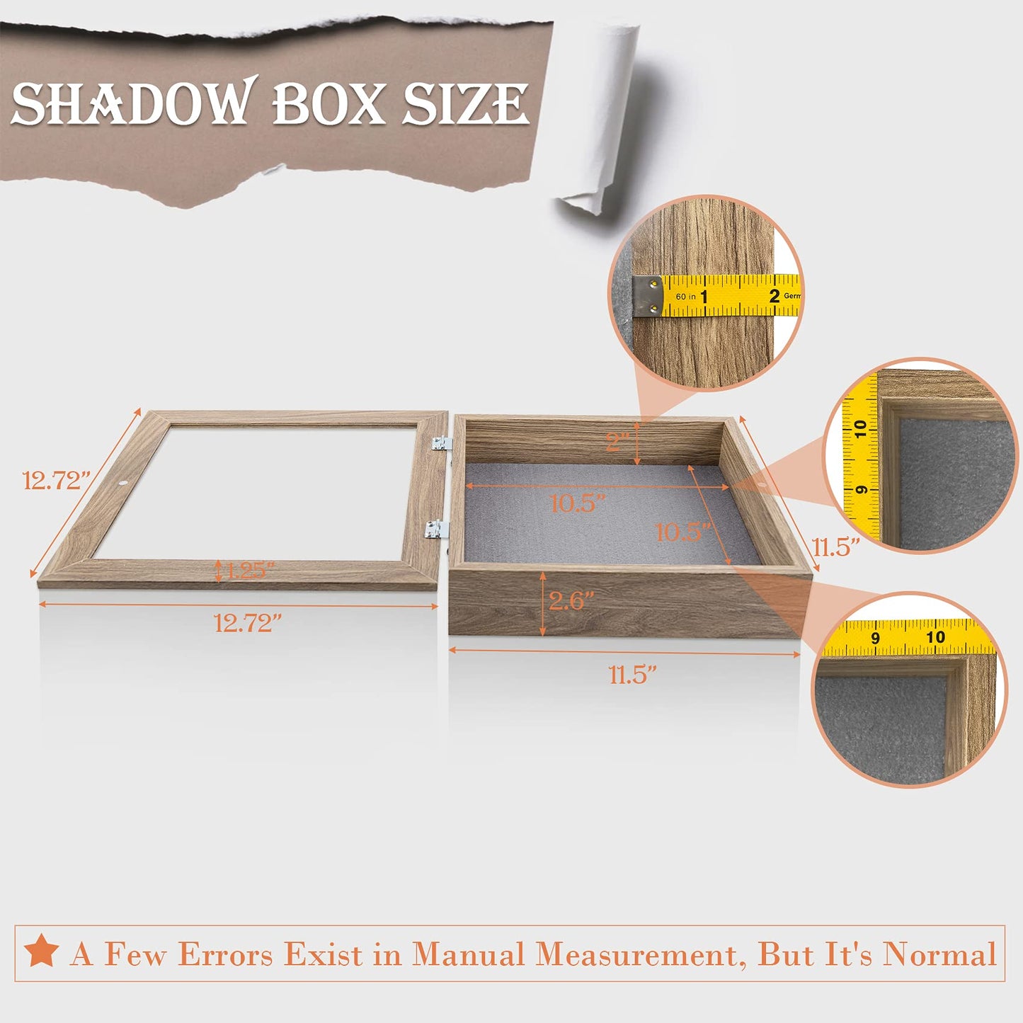 Golden State Art 11x14 Shadow Box Frame Display Case - 2 inch Depth Great for Collages, Collections, Mementos, 6 Pins Included (White, 1 Pack) BST326H
