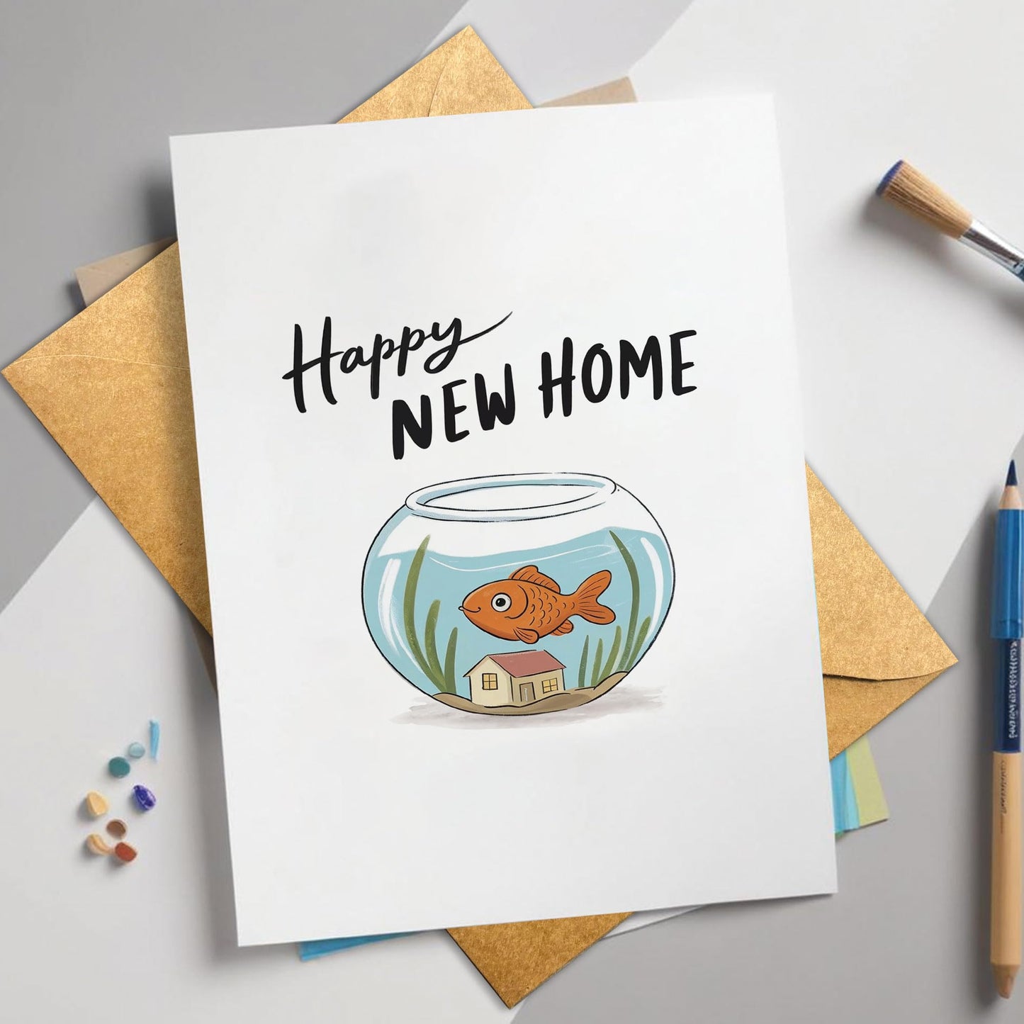 Congrats on Your New Home Housewarming Greeting with Gold Lettering and Key Design, Funny Congratulations Gift for New Homeowners, First-Time Buyers, Friends, Neighbors, Real Estate Clients Single 5.3''x8'' with Envelope BST326L