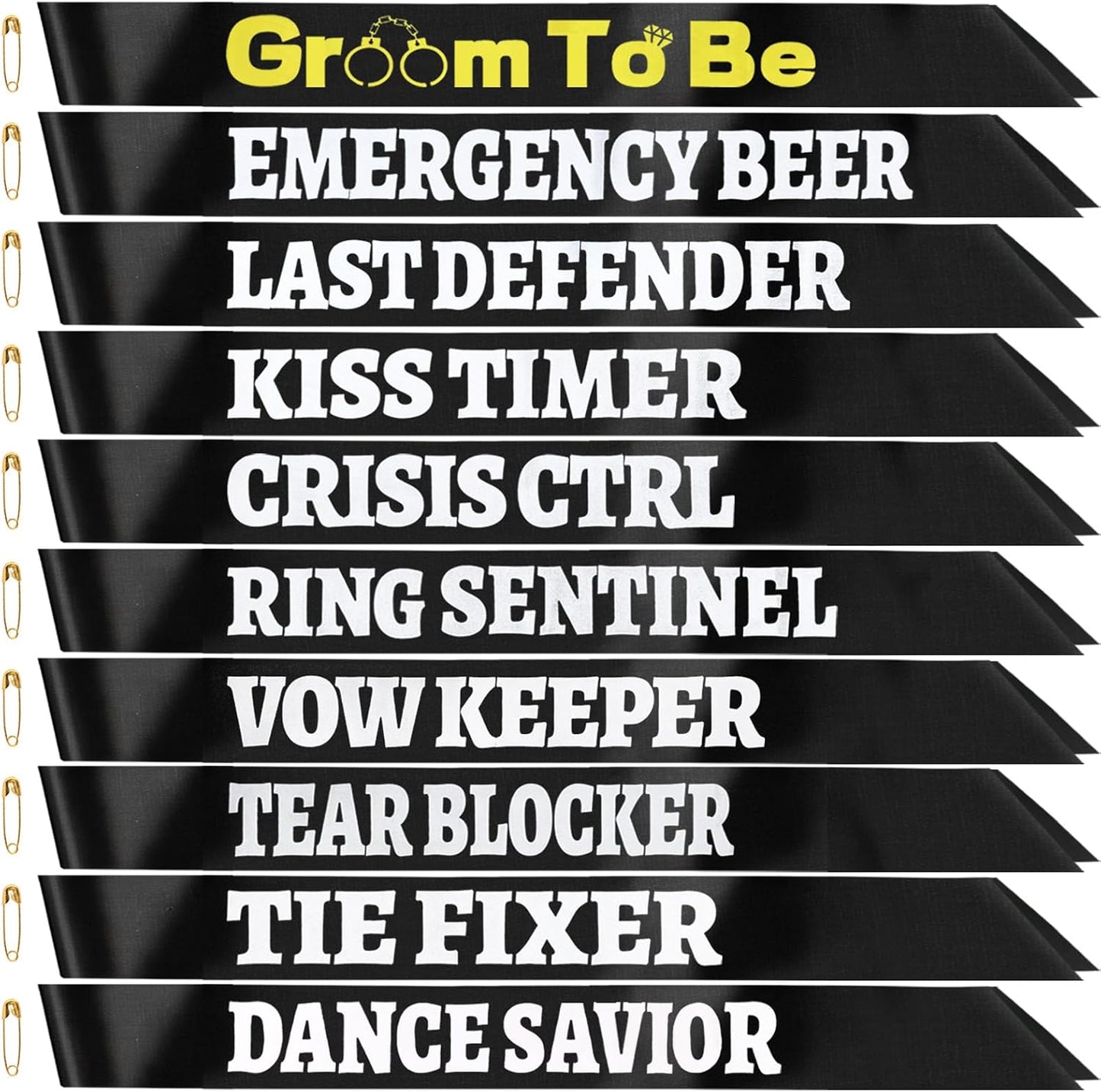 Bachelor Party Sash Team Groom Groomsmen Groom to Be Sash for Men Bachelor Party Favors Accessories Supplies Decorations Gifts(10 psc Funny Style) BST202