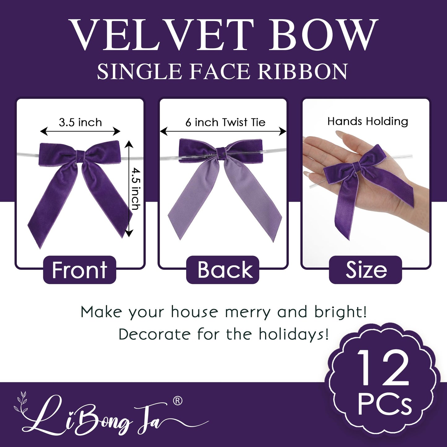 3.5" Dusty Rose Pre Tied Bows Velvet Pink Ribbon Bows, Gift Bows for Presents, Valentine Bows with Twist Ties for Wreaths, Party Decor, Crafts, Valentine Package Bows-12 Counts BST220