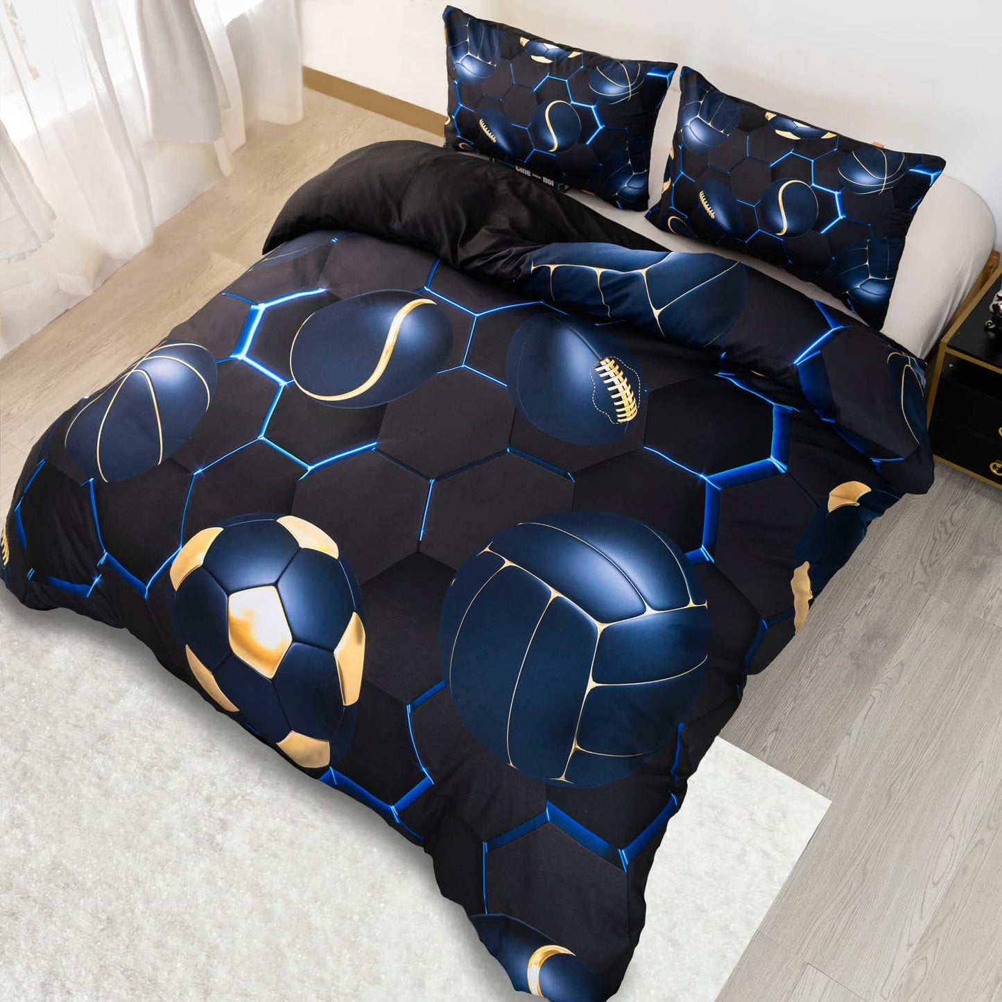 CVHOUSE Deer Hunting Duvet Cover Full Size,American Flag Bedding Set,Deer Theme Comforter for Boys Kids Teens,1 2 Pillowcases 3 Piece Full 79'x89' BST220