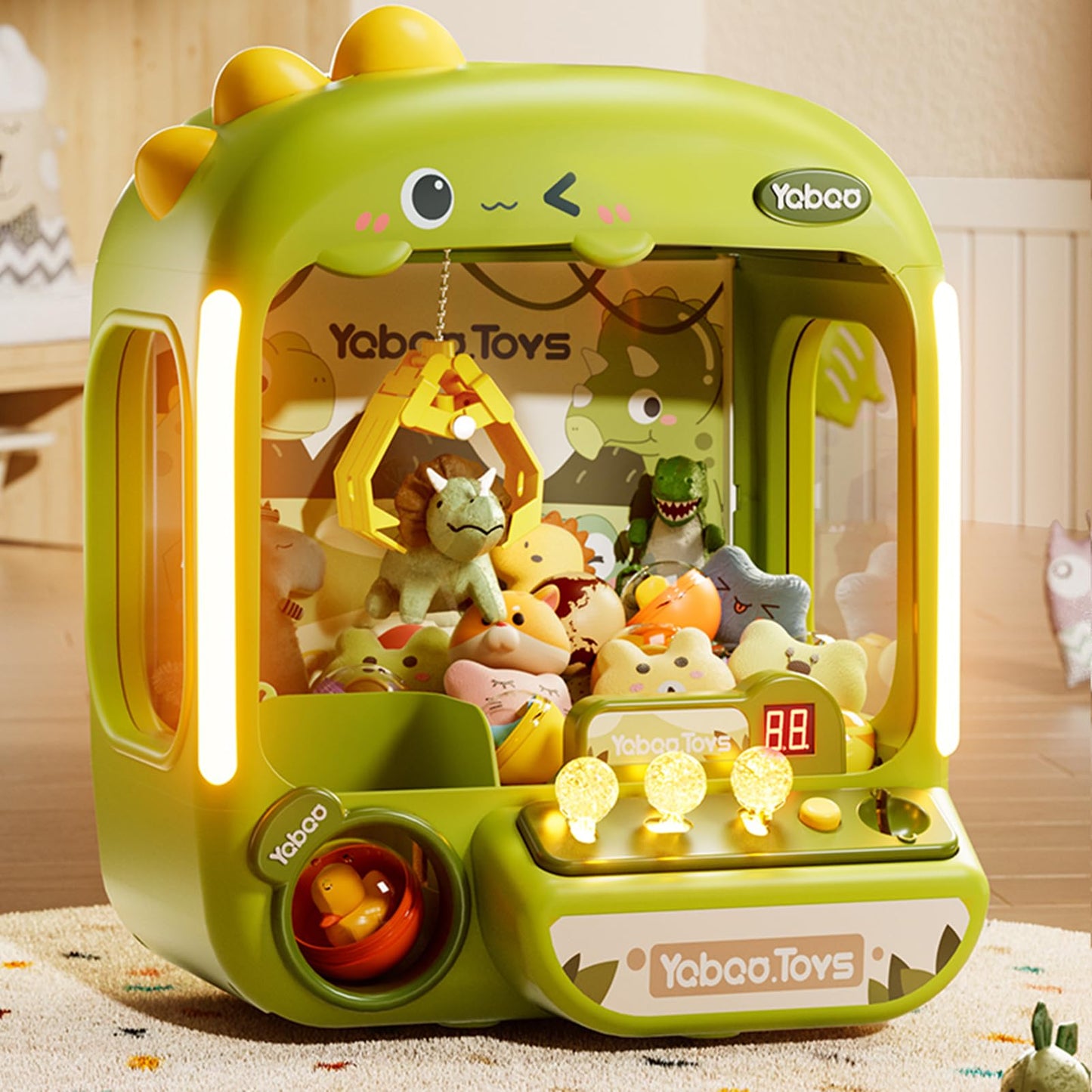64 PCS Large Claw Machine for Kids Bunny, Vending Machine Toys for Girls 5 6 7 8 Year Old, Candy and Prize Electronic Dispenser Game Ages 5-7 6-8, Birthday Gift for 3 4 5 6 Year Old DD1210