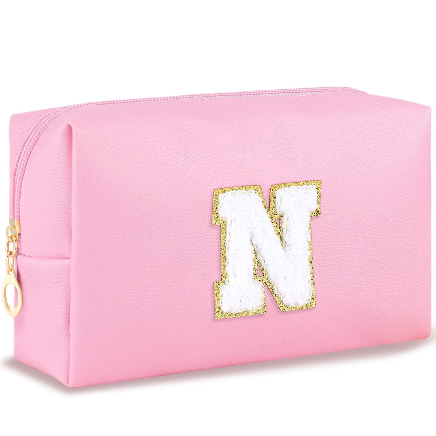 URSKYTOUS Gifts for Girls Initial Makeup Bag Personalized Cosmetic Bag with Zipper Cute Travel Toiletry Bag Waterproof PU Preppy Makeup Pouch Birthday Gift for Teen Girls Women(Blue P) BST326L