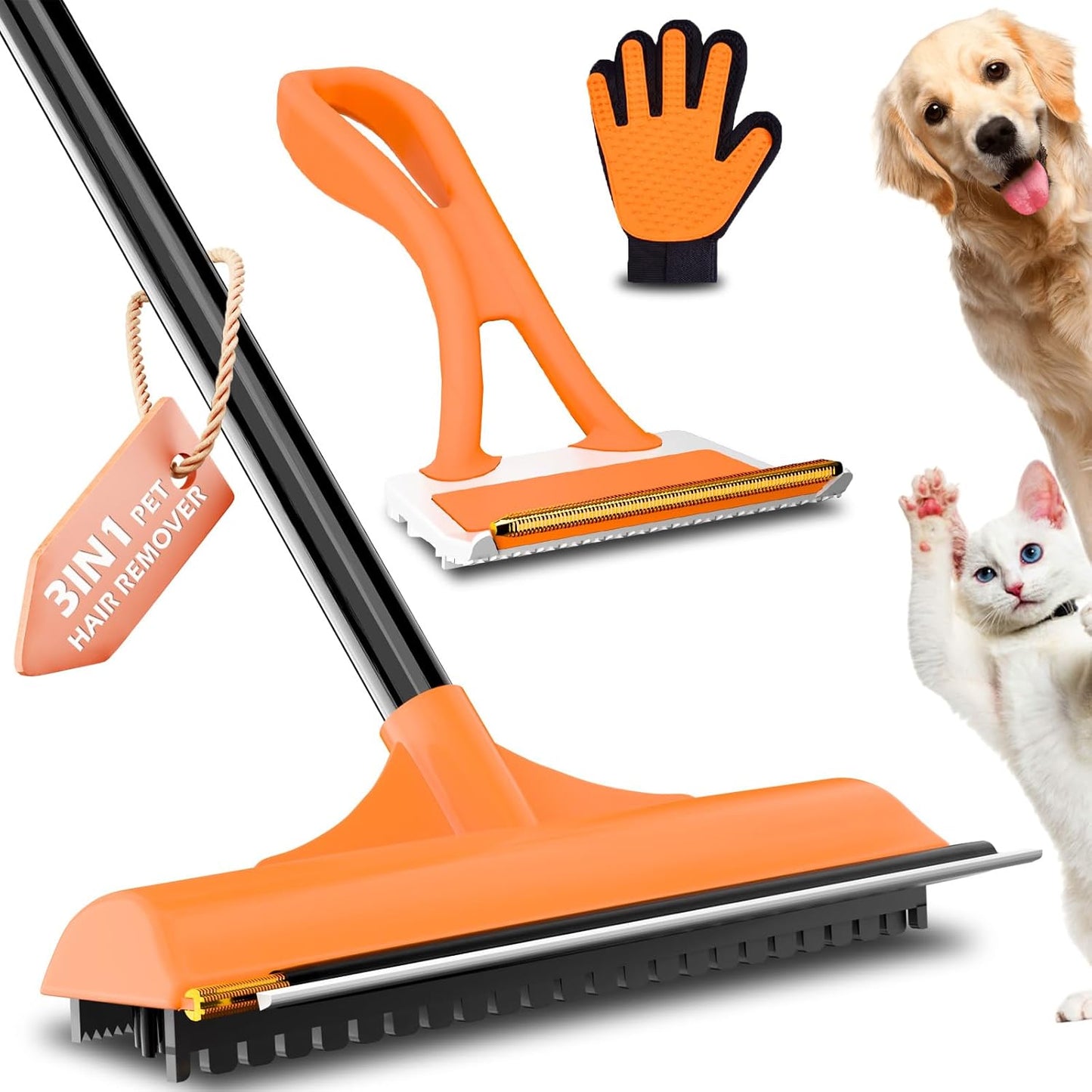 3 in 1 Pet Hair Removal Tool Set, Carpet Rake for Pet Hair Removal 93