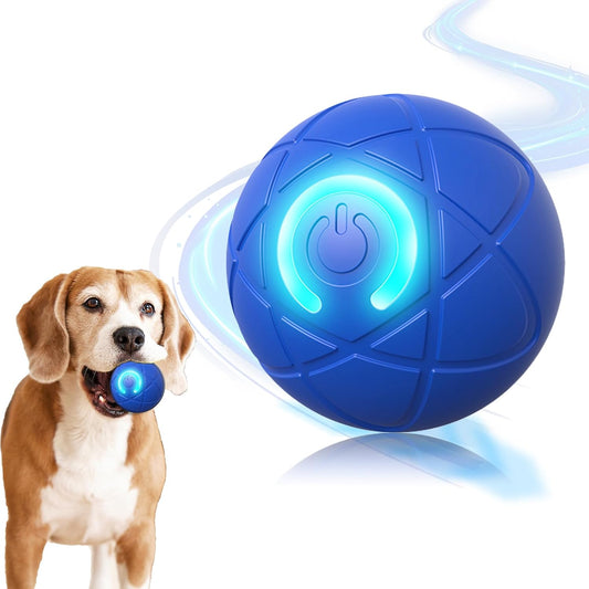 IRIDESCENT Interactive Dog Toys Dog Balls Activated Automatic Rolling Ball for Puppy Small Medium Dogs Smart Jumping Automatic Moving Bouncing and Rotating Ball Vibrating Keep Them Busy WN420