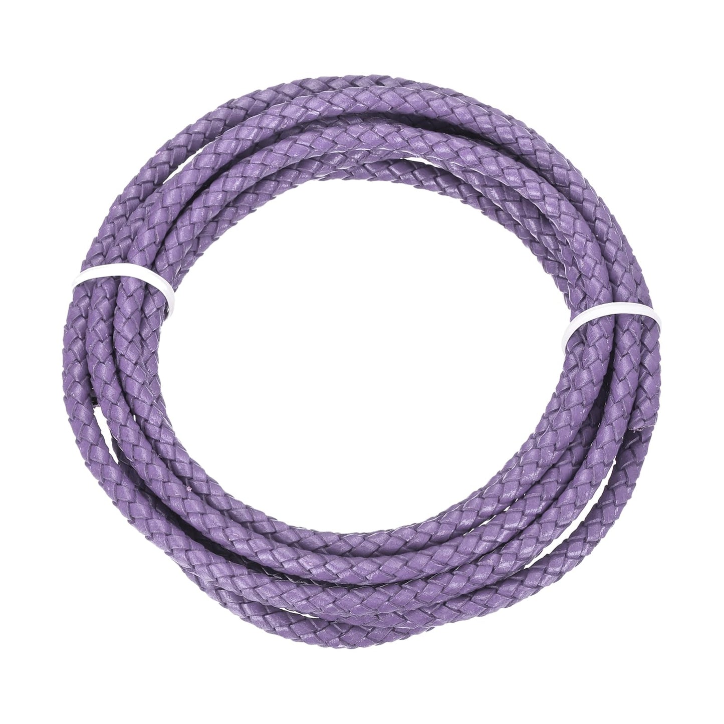 MECCANIXITY 1.1 Yards Bolo Tie Cord 6mm Diameter Round Braided Leather Strip 1 Meter Long for Bracelet Necklace Beading, Yellow WN420