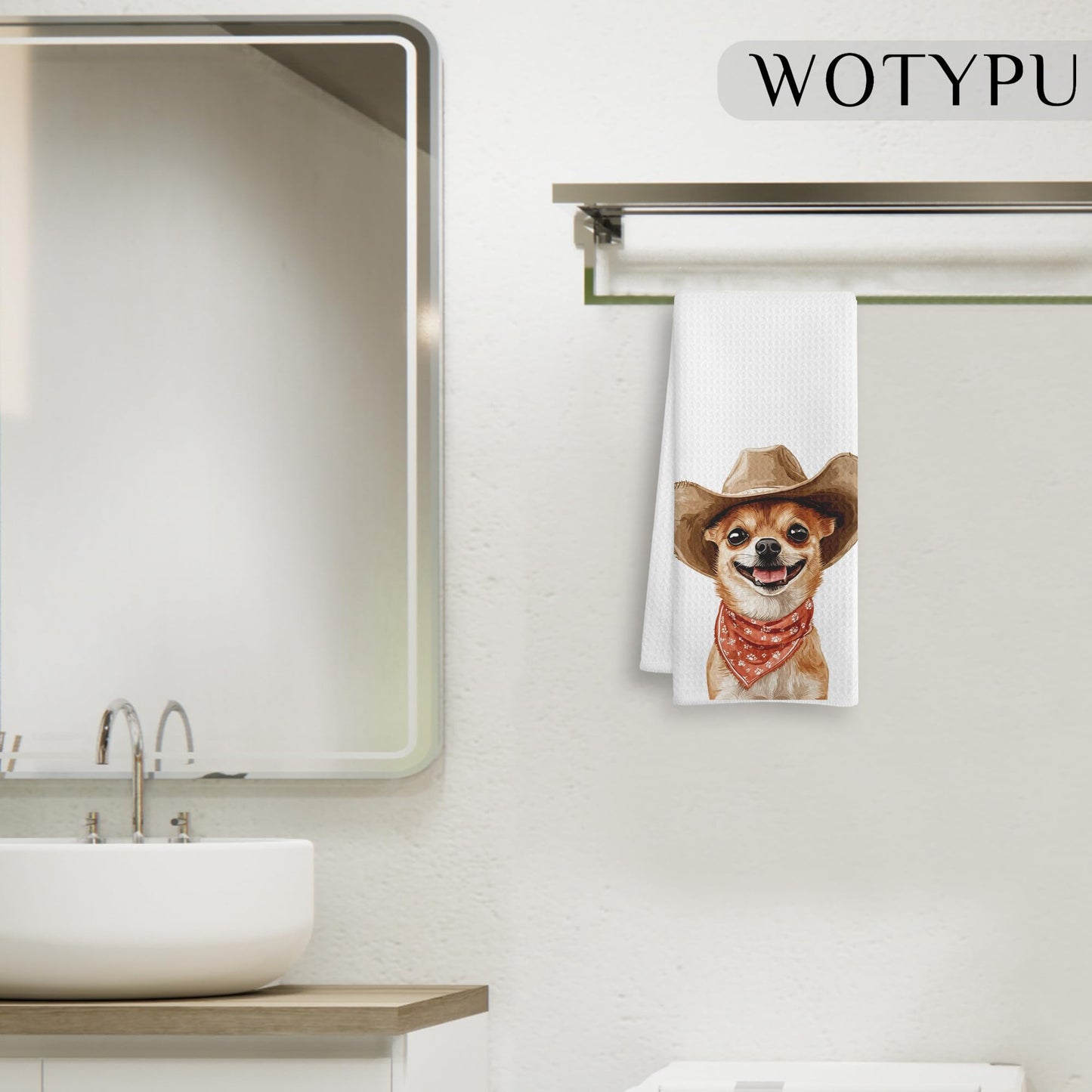 Funny Chihuahua Gifts Hand Towels for Bathroom, Chihuahua Gifts for Women Men Decorative Hand Towels for Kids Guest Bathroom Washroom Power Room Vanity Half Bath, 16X24 Inch BST326L