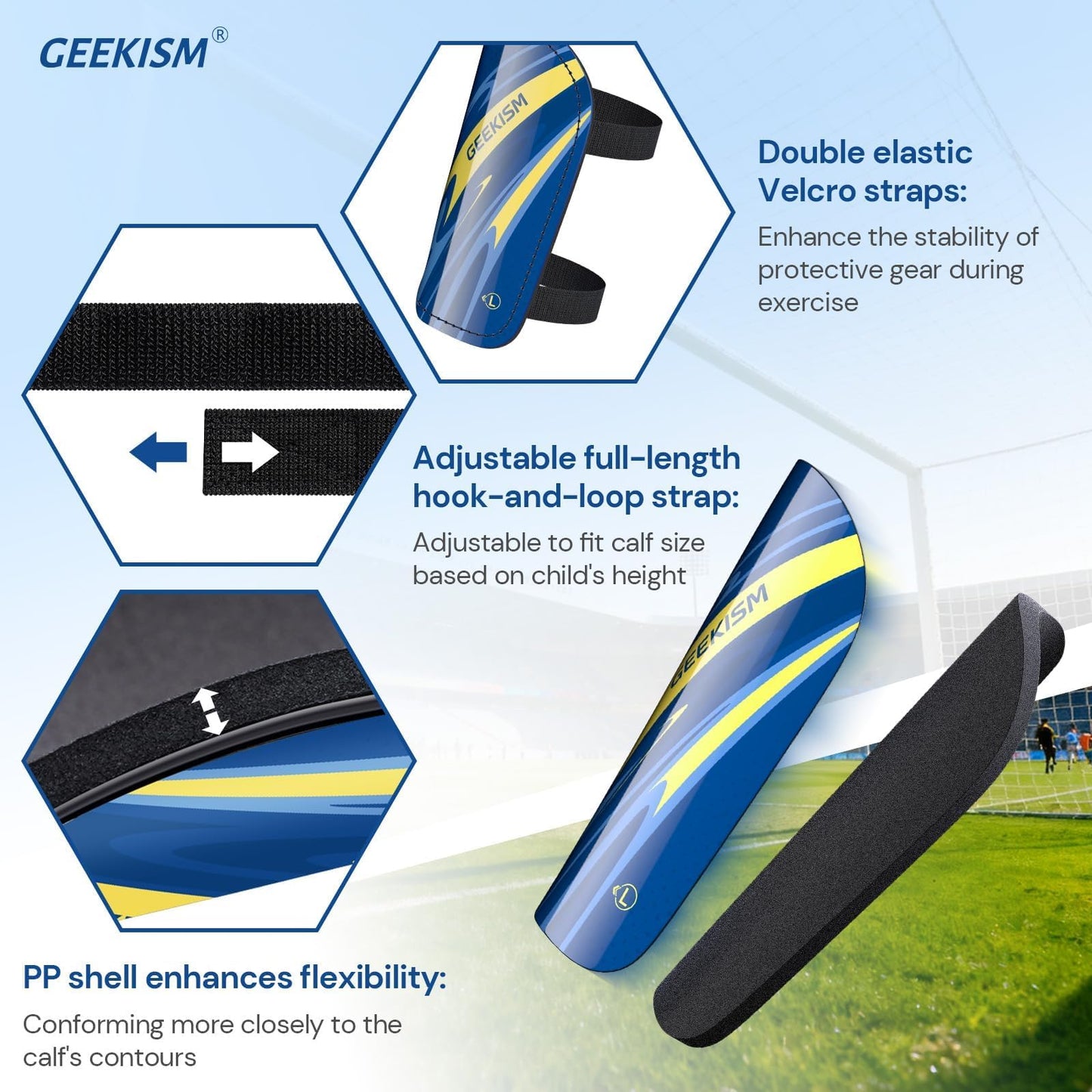 Soccer Shin Guards for Youth Kids Toddler - Soccer Shin Pads for Teens & Men, Protective Football Gear for 3-16 Years Boys Girls & Adult, World Cup Lightweight Soccer Equipment WN420