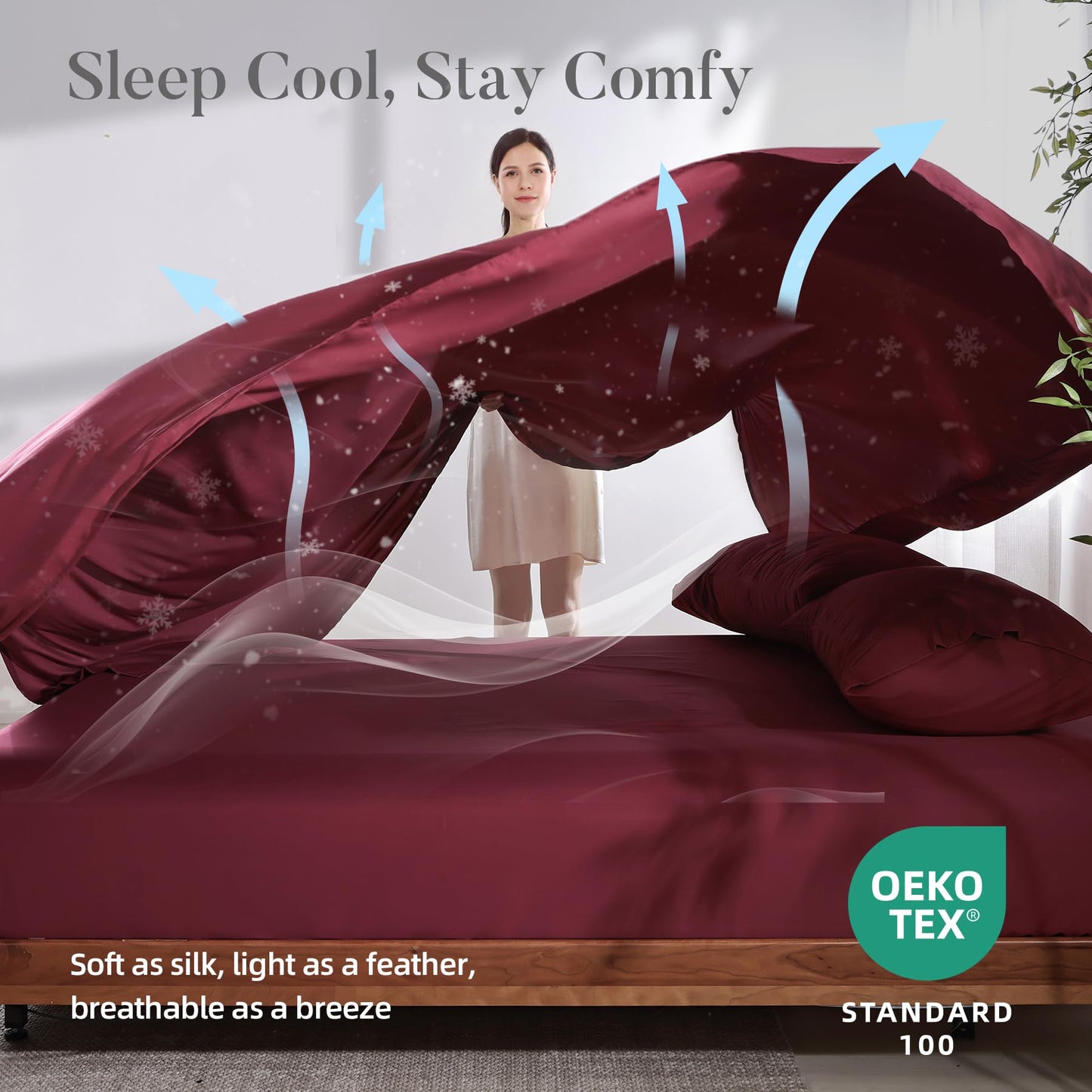 4 Piece Twin Size Sheet - Cooling Bed Sheets Set, Blend Rayon Derived from Bamboo, Breathable Soft Hotel Luxury Bedding & Pillowcases, Silky Fit 16 inch Extra Deep Pocket, Oeko-Tex - Olive Green BST326H