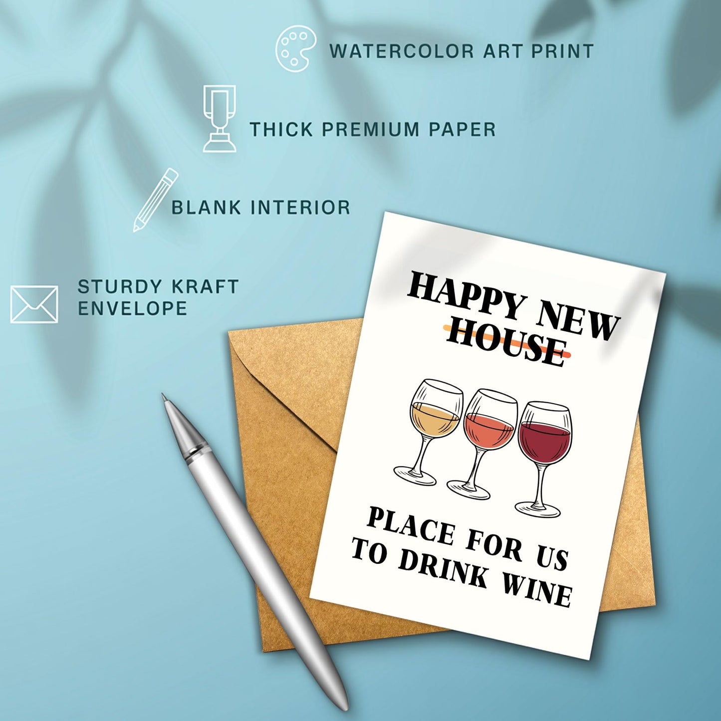 Congrats on Your New Home Housewarming Greeting with Gold Lettering and Key Design, Funny Congratulations Gift for New Homeowners, First-Time Buyers, Friends, Neighbors, Real Estate Clients Single 5.3''x8'' with Envelope BST326L
