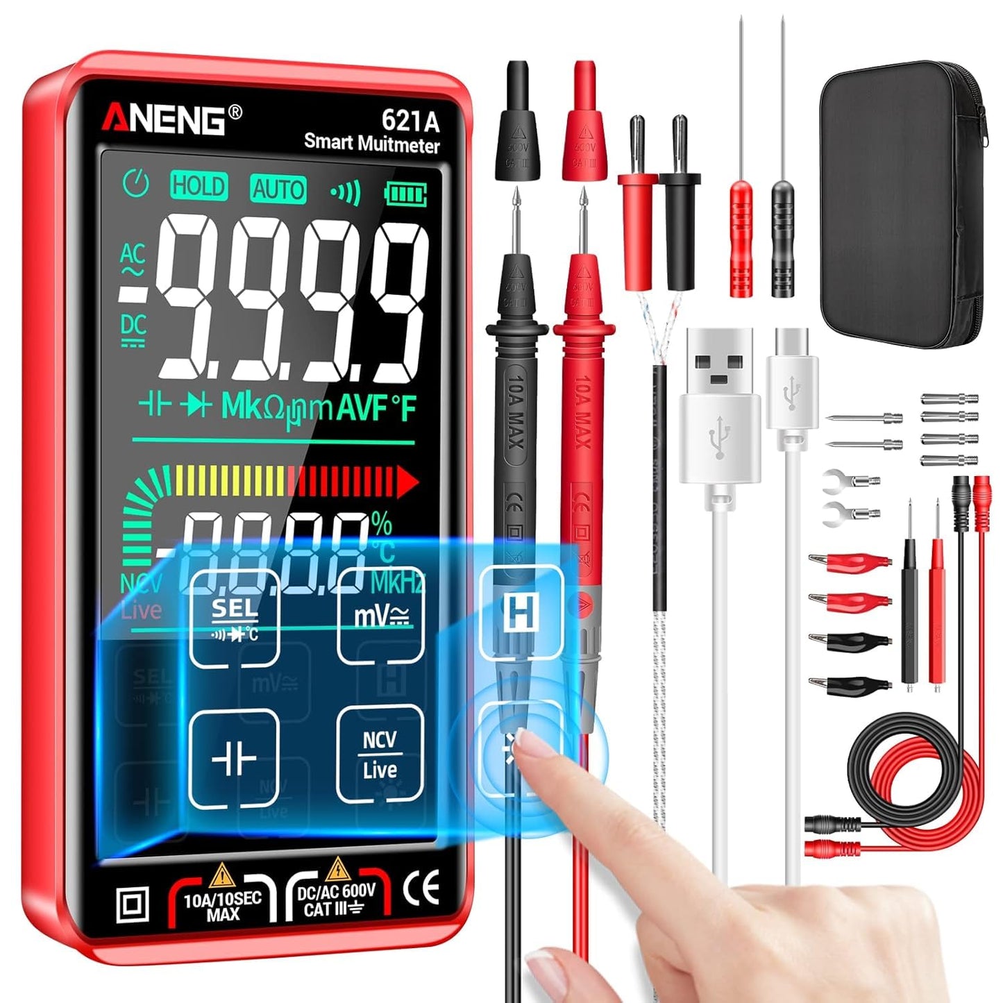 ANENG Digital Multimeter Tester Smart Touch TRMS 88
