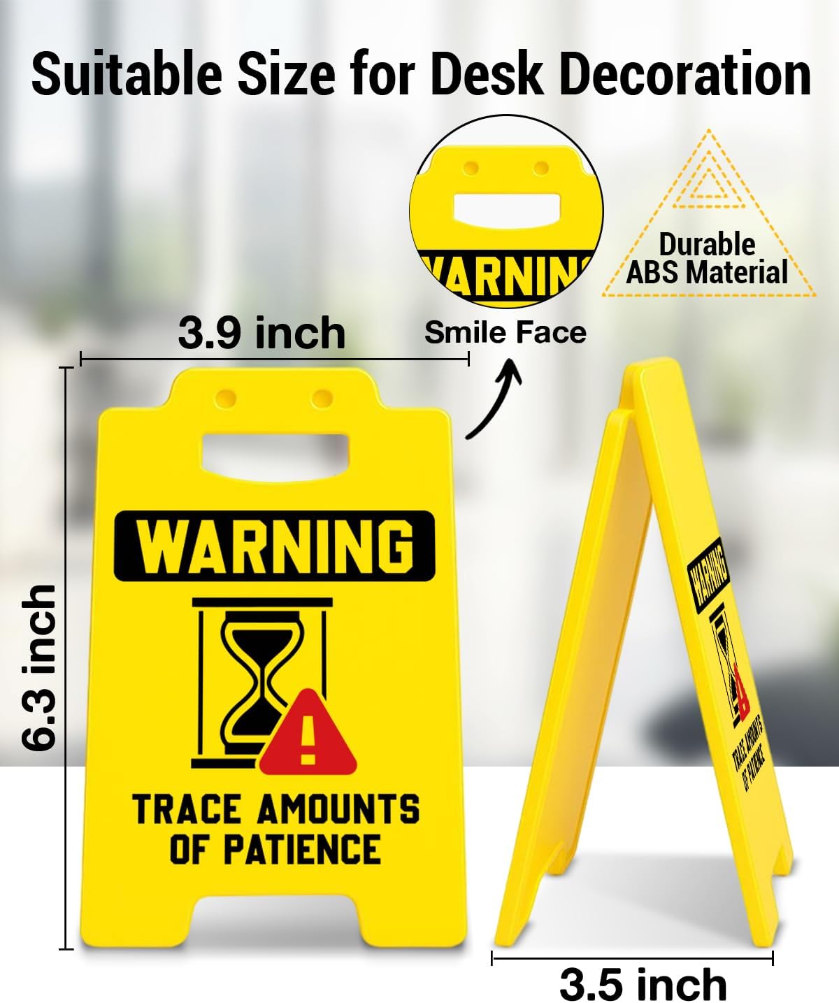 Funny Office Desk Decor Sign Trace Amounts of Patience Sign Cubicle Decorations Humor Office Gifts for Boss Supervisor Leader Coworker BST202