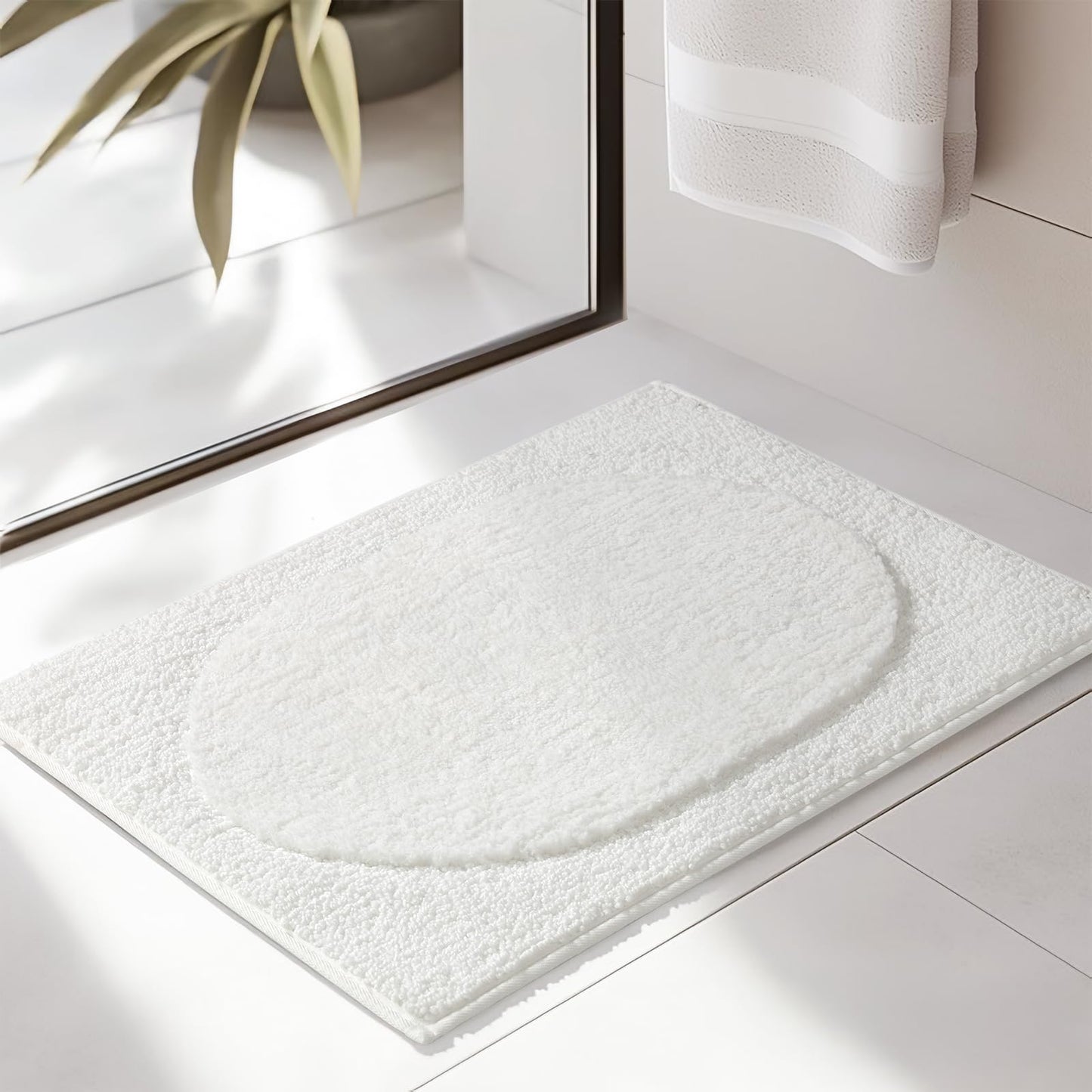 DEXDE Bathroom Rugs Non-Slip Mat for Bathroom Floor Shower,24x16 Beige | Thick Soft Absorbent Bath Mat, Quick Dry Microfiber Rug, Machine Washable Shower Floor Bathroom Mat Home Decor Accessories BST220