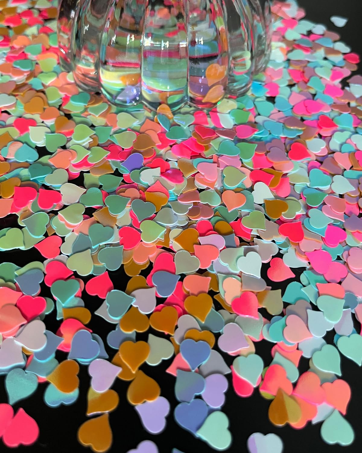 Heart Confetti Bulk - Glitter Hearts Shaped Sprinkles for Weddings, Valentines Day Decorations, Photo Shoots, Envelope Stuffing, Party Supplies & Memory Keepsakes (Red) BST326L