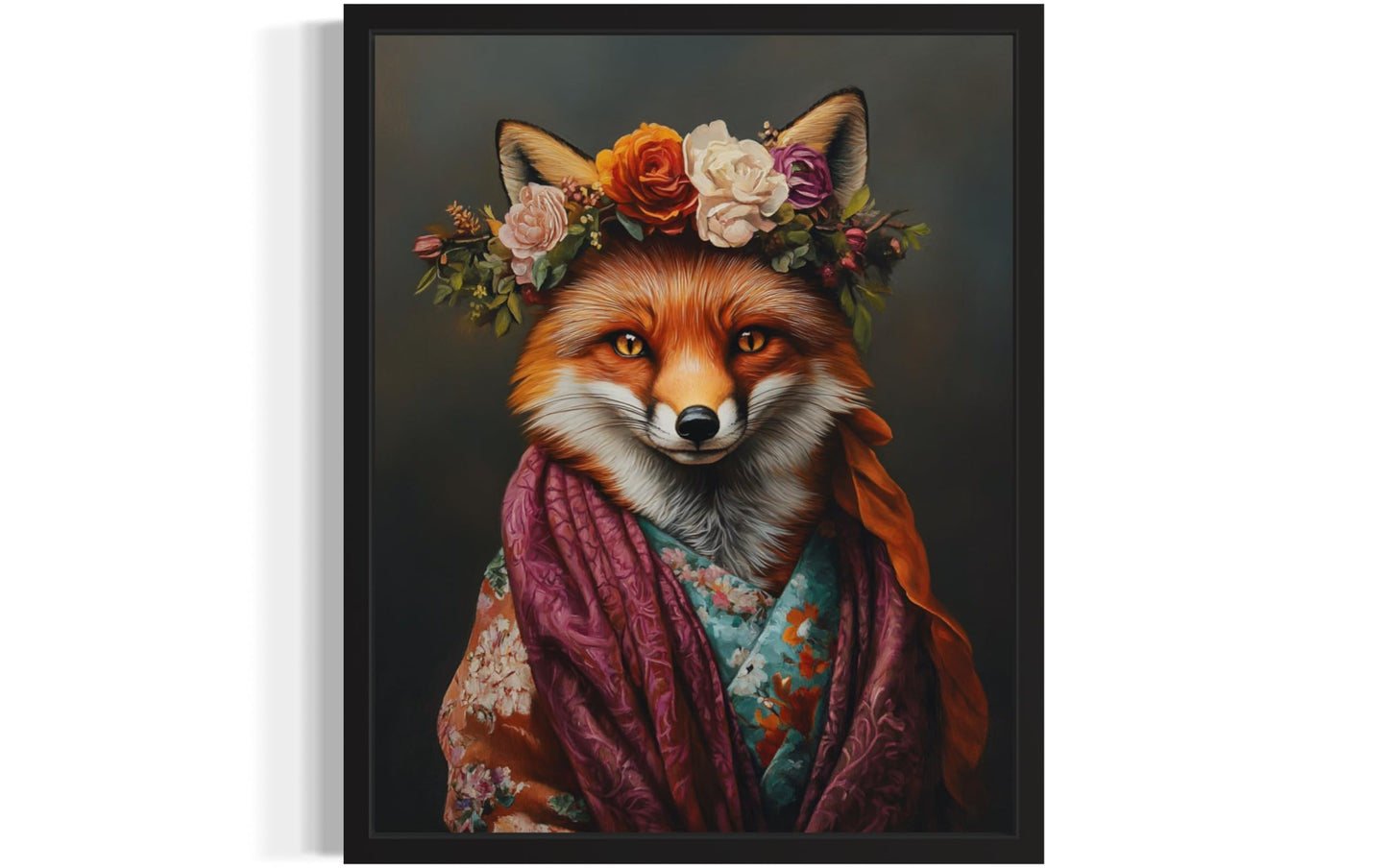 Moose Flower Head Unframed Wall Art Print Poster, Kimono Bathroom Dressing Room Decor Posters Prints for Restroom Home Picture Painting Artwork Gallery 7 (Moose, 16 x 20 inches, Unframed) BST220