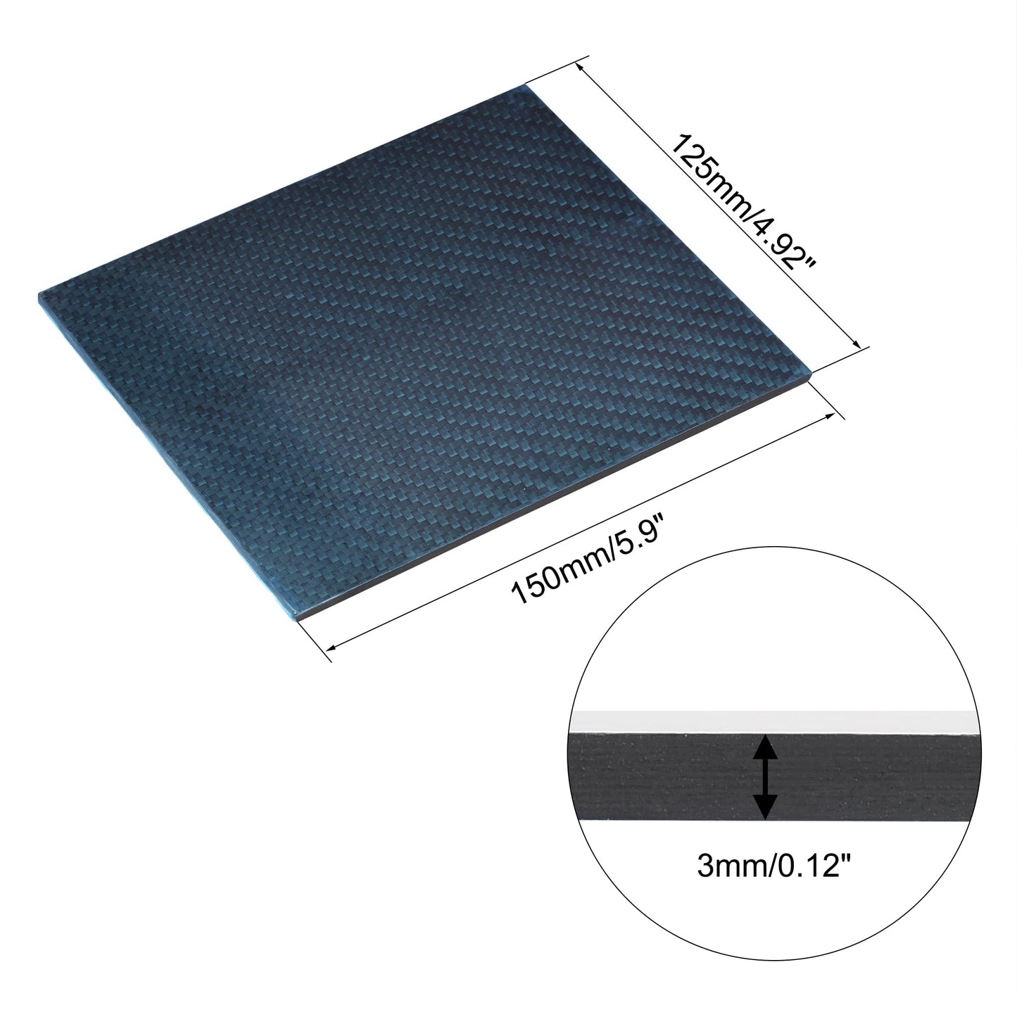 uxcell Carbon Fiber Plate Panel Sheets 250mm x 200mm x 0.5mm Laminate Plate Carbon Fiber Board (Plain Glossy) WN420