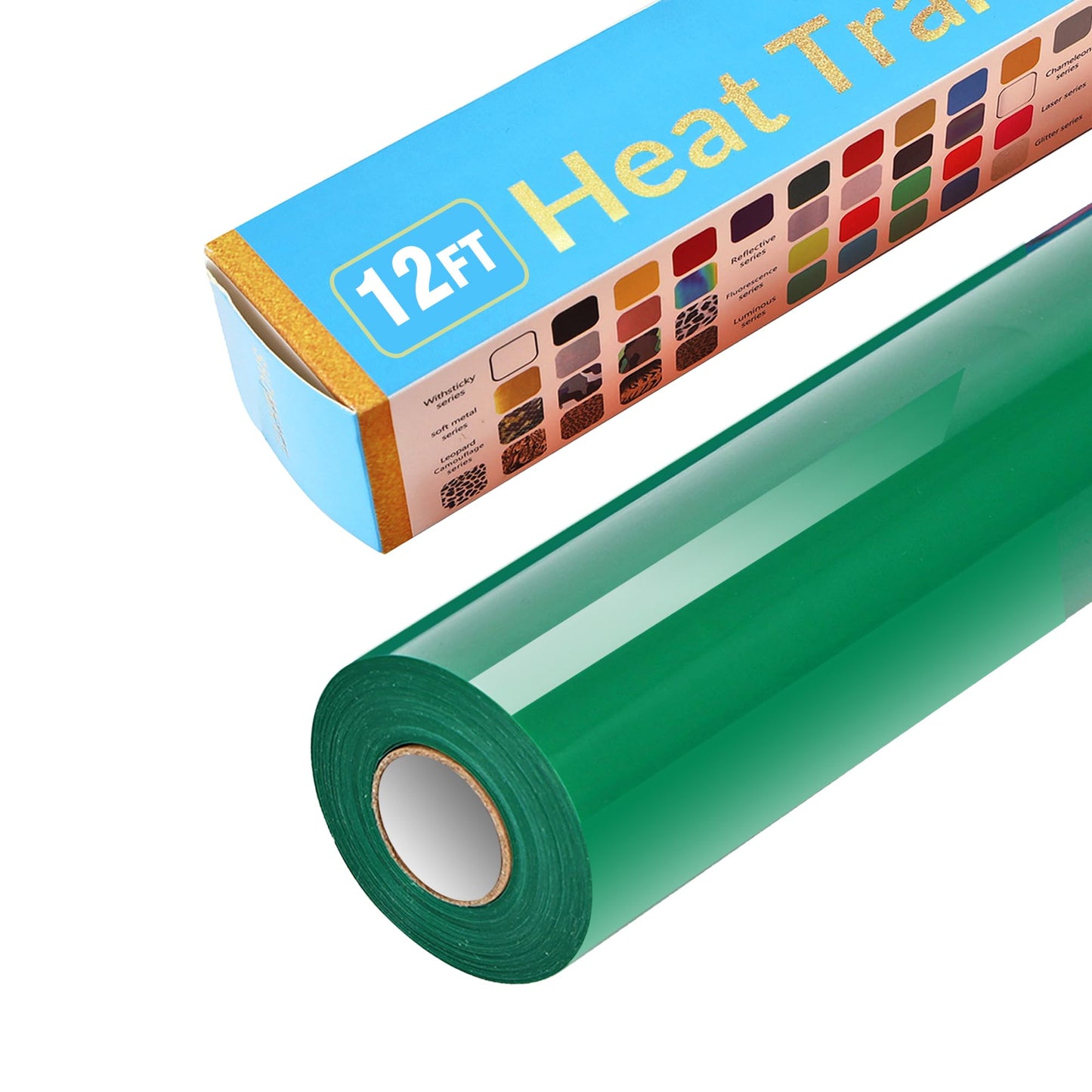 Golden Heat Transfer Vinyl Rolls 12 Inch by 12feet Roll HTV Iron on Vinyl DIY for T-Shirt Easy to Cut & Weed for Heat Vinyl Design Glossy (12Ft, Golden) WN420