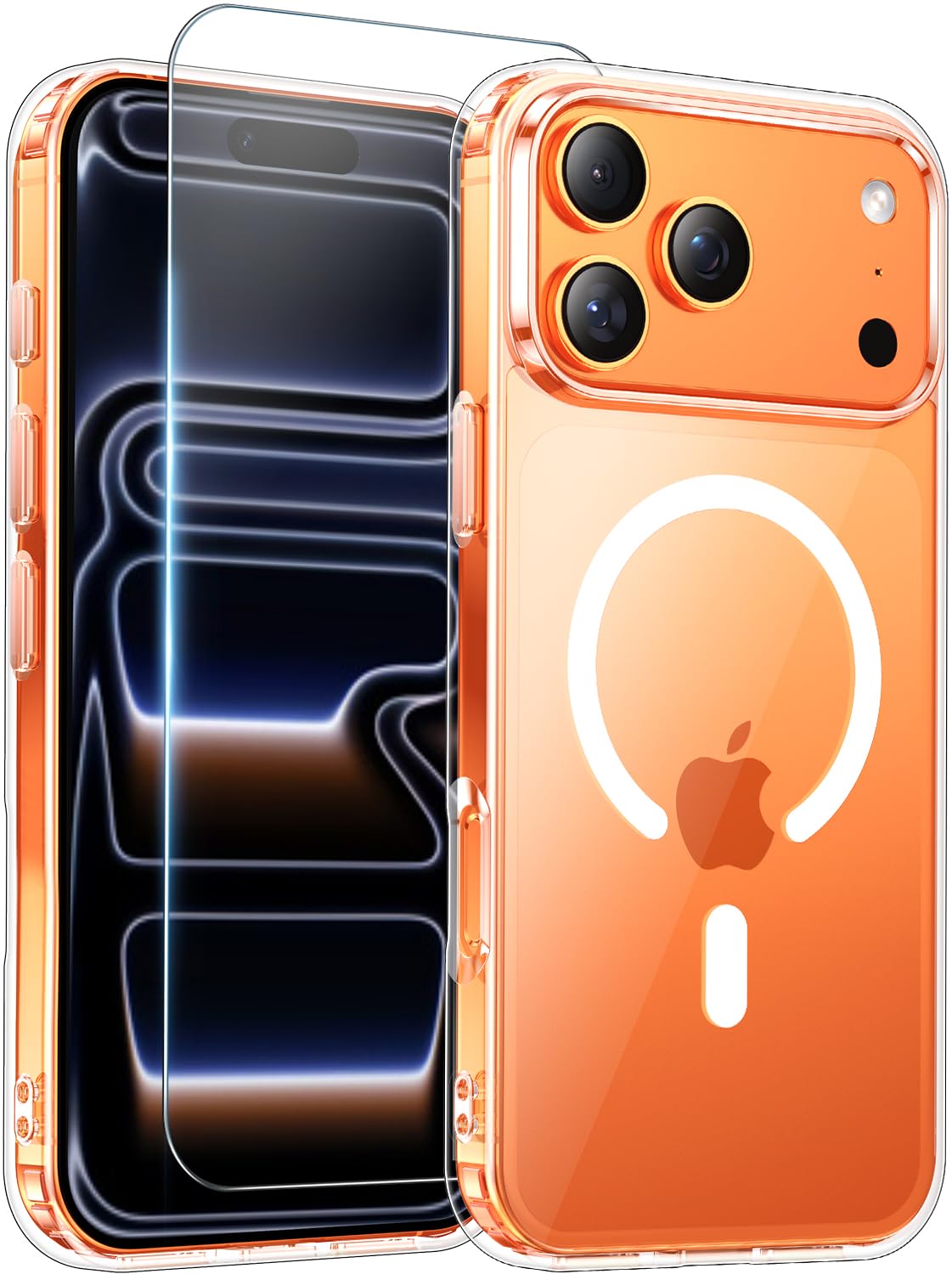 for iPhone 17 Pro Max Case Clear with Screen Protector, Compatible with Magsafe, Anti-Yellowing, Military-Grade Protection, Shockproof Slim Magnetic Phone Case Cover, Black WN420