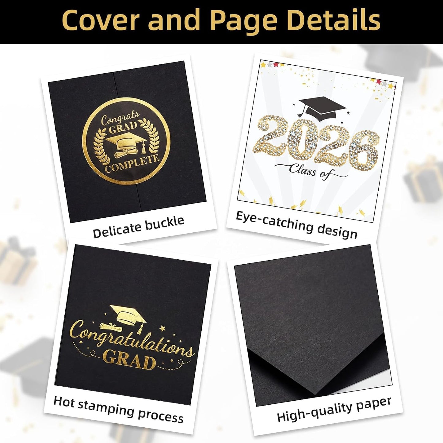Graduation Guest Book 2026, Black Sign in Book | Class of 2026 sign in book for graduation parties, memory collection, guest messages and keepsake display BST220