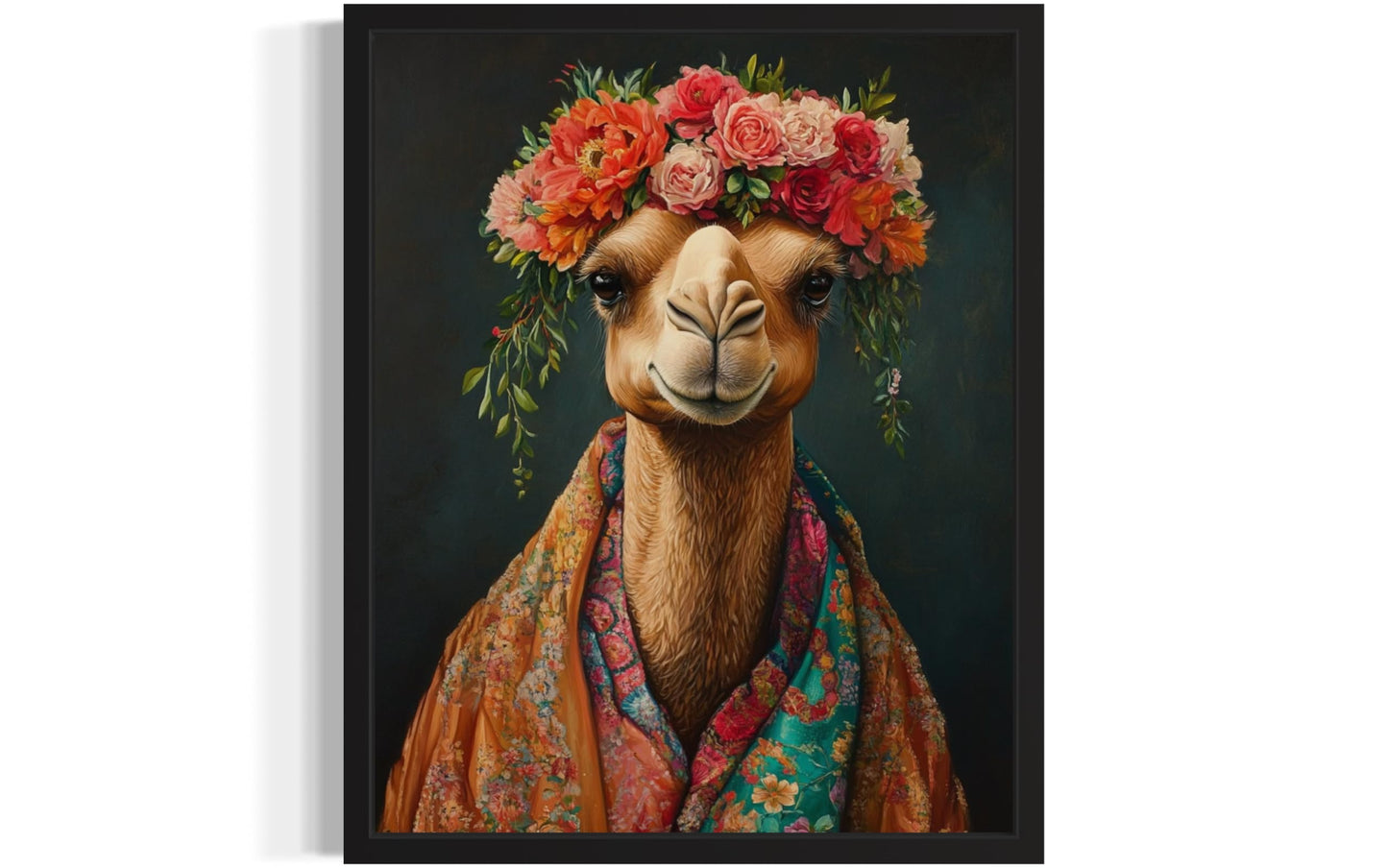 Moose Flower Head Unframed Wall Art Print Poster, Kimono Bathroom Dressing Room Decor Posters Prints for Restroom Home Picture Painting Artwork Gallery 7 (Moose, 16 x 20 inches, Unframed) BST220