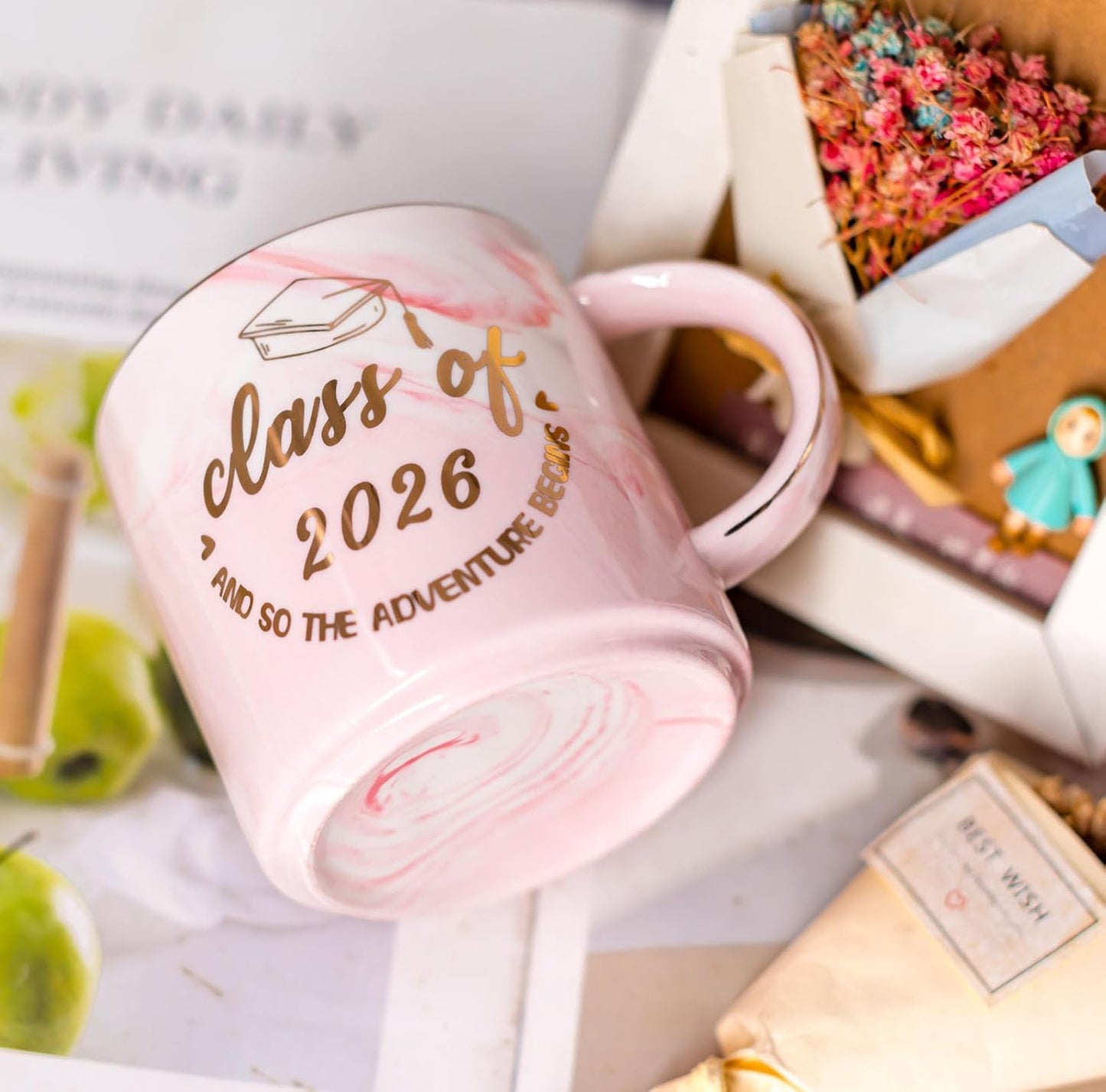 Graduation Gift for Her Women Daughter Sister Bestie - Cute Class of 2026 Coffee Mug - Novelty Senior Night Birthday Christmas Gits for College Master Phd 2026 BST202