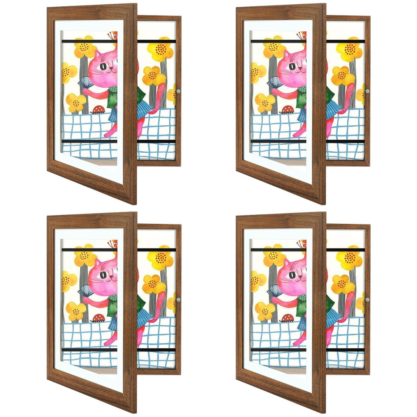 Golden State Art, 8.5x11 Kids Art Frames, Front-Opening Picture Frame Great for Kids Drawings, Artworks, Children Art Projects, Schoolwork, Home or Office (Walnut, Set of 2) BST220