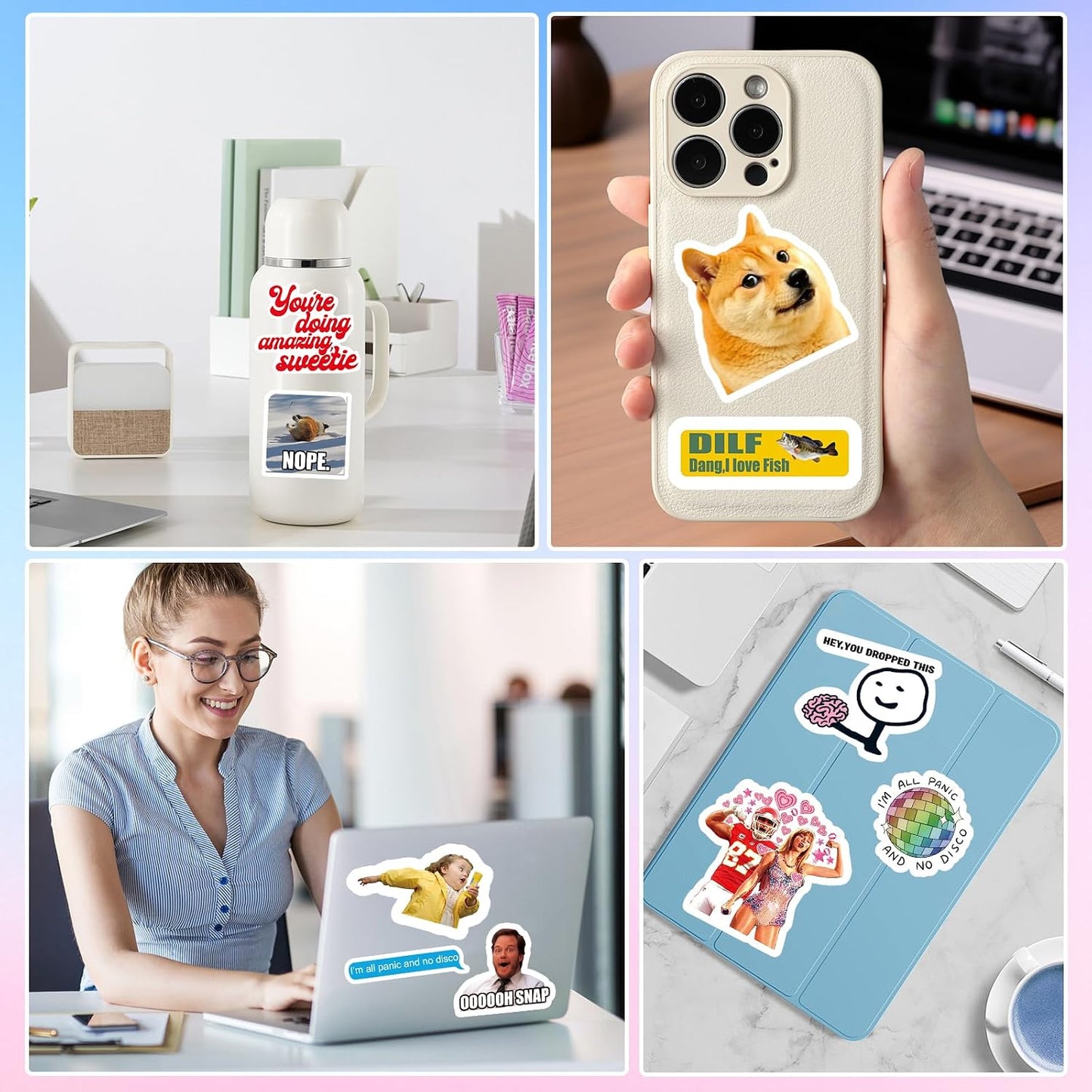 Animal Stickers for Kids, Waterproof Vinyl Stickers for Laptop Phone Guitar Kid Sticker Pack, Kid Classroom Prizes for Elementary Students Luggage Water Bottles Youth Adult Games, Non-Repeating BST326L
