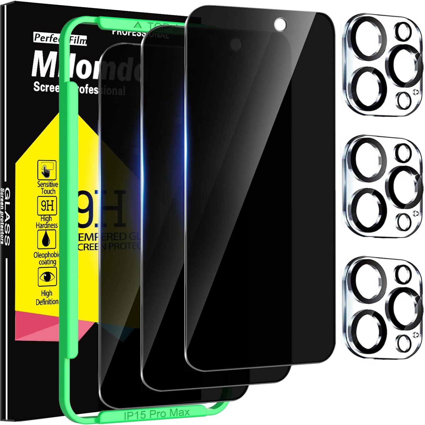 Milomdoi 6 in 1 Privacy Screen Protector for Samsung Galaxy Z Fold 7, 2 Pack Inside Anti-Spy Film with 2Pack Front Tempered Glass + 2 Pacs Camera Lens Protector Accessories WN420