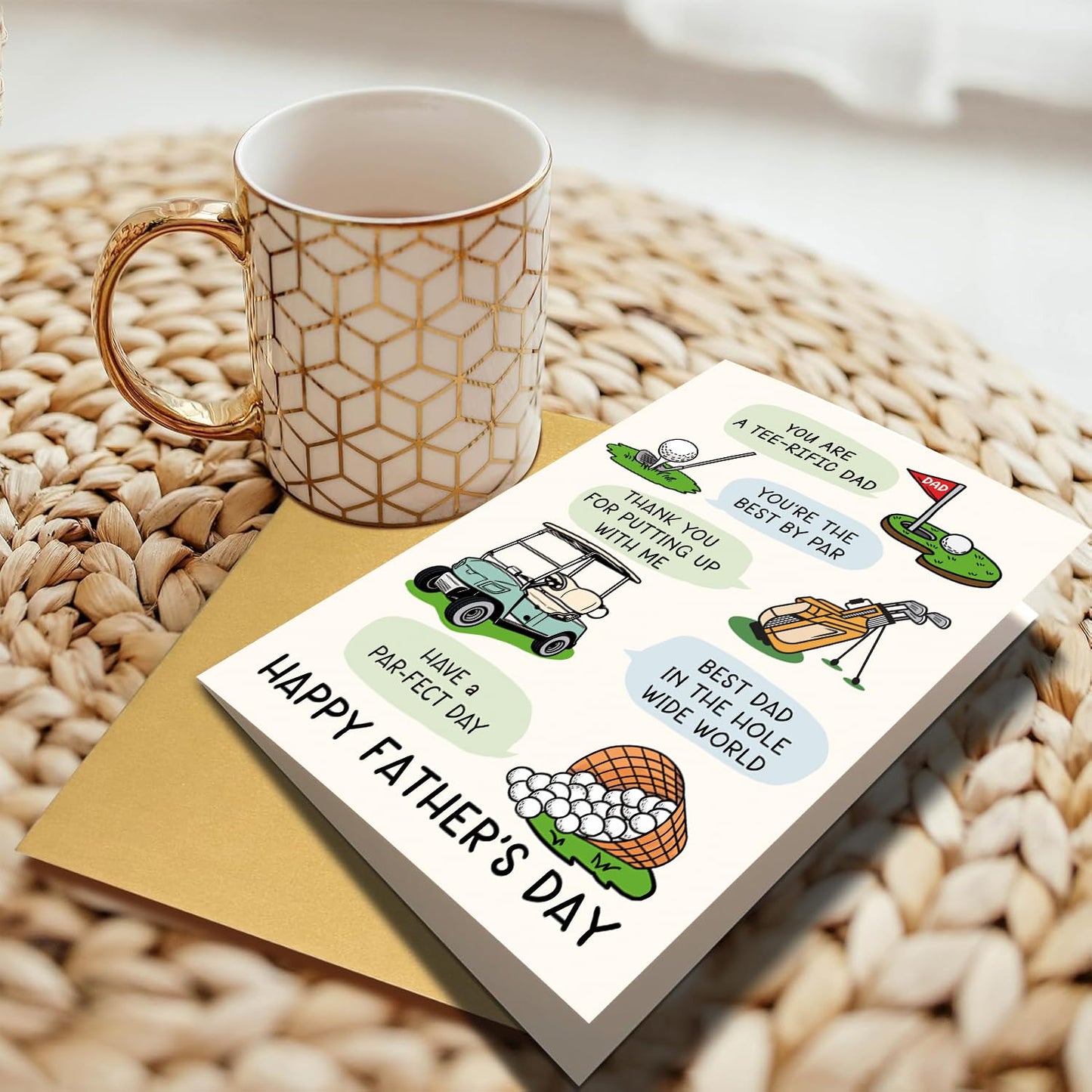 Funny Fathers Day Card for Dad Stepdad Bonus Dad Husband Grandpa, Humorous Happy Father's Day Card Gift from Son Daughter Grandson Granddaughter, Unique Fathers Day Card for Him BST202