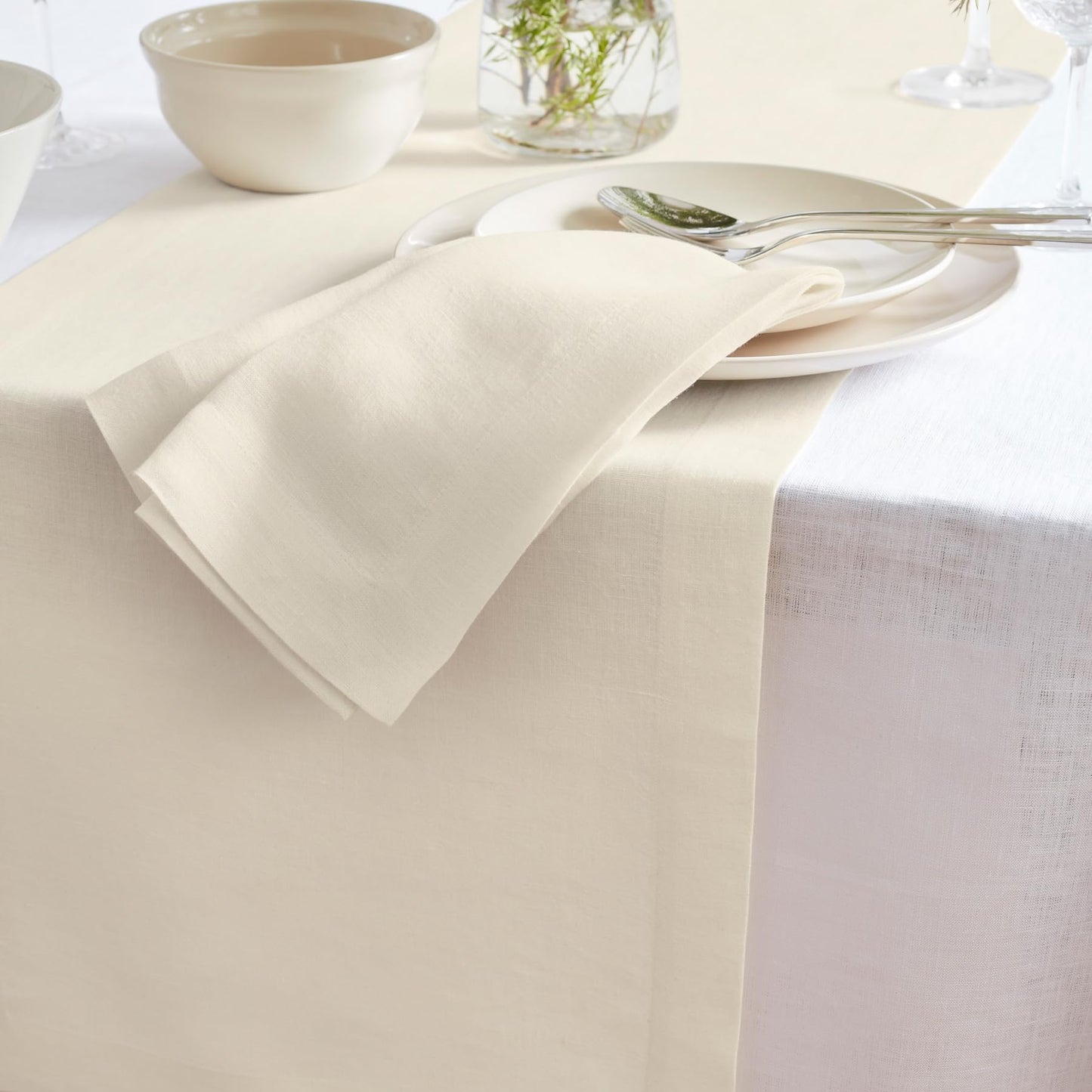 Solino Home 100% Pure Linen Dining Table Runner Cordovan, Sonoma 14 x 48 in | Table Runners for coffee tables, entryway tables and layered dresser styling | prewashed, relaxed drape | OEKO-TEX Certified BST326SOLH