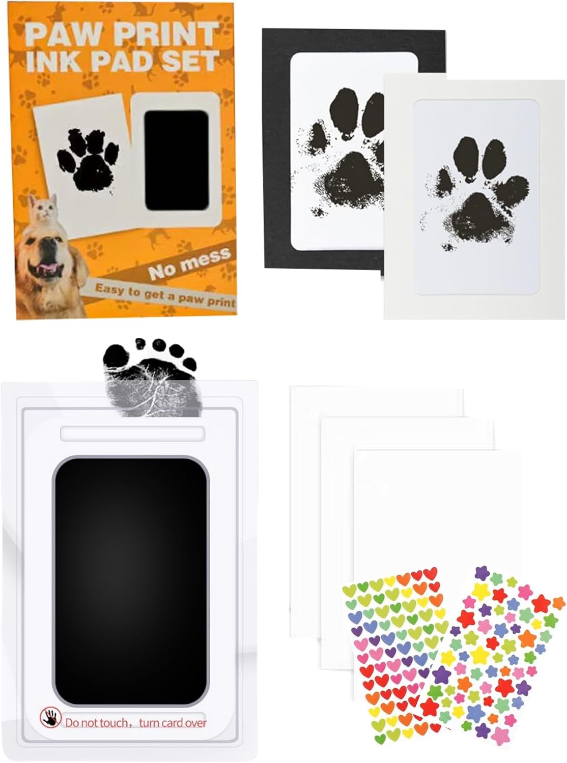 Paw Print Kit for Dogs, Inkless Clean Touch 3.1×4.9 in, Paw Print Kit for Dogs and Cats, Mess-Free for Puppies Kittens Pet Memorial WN420