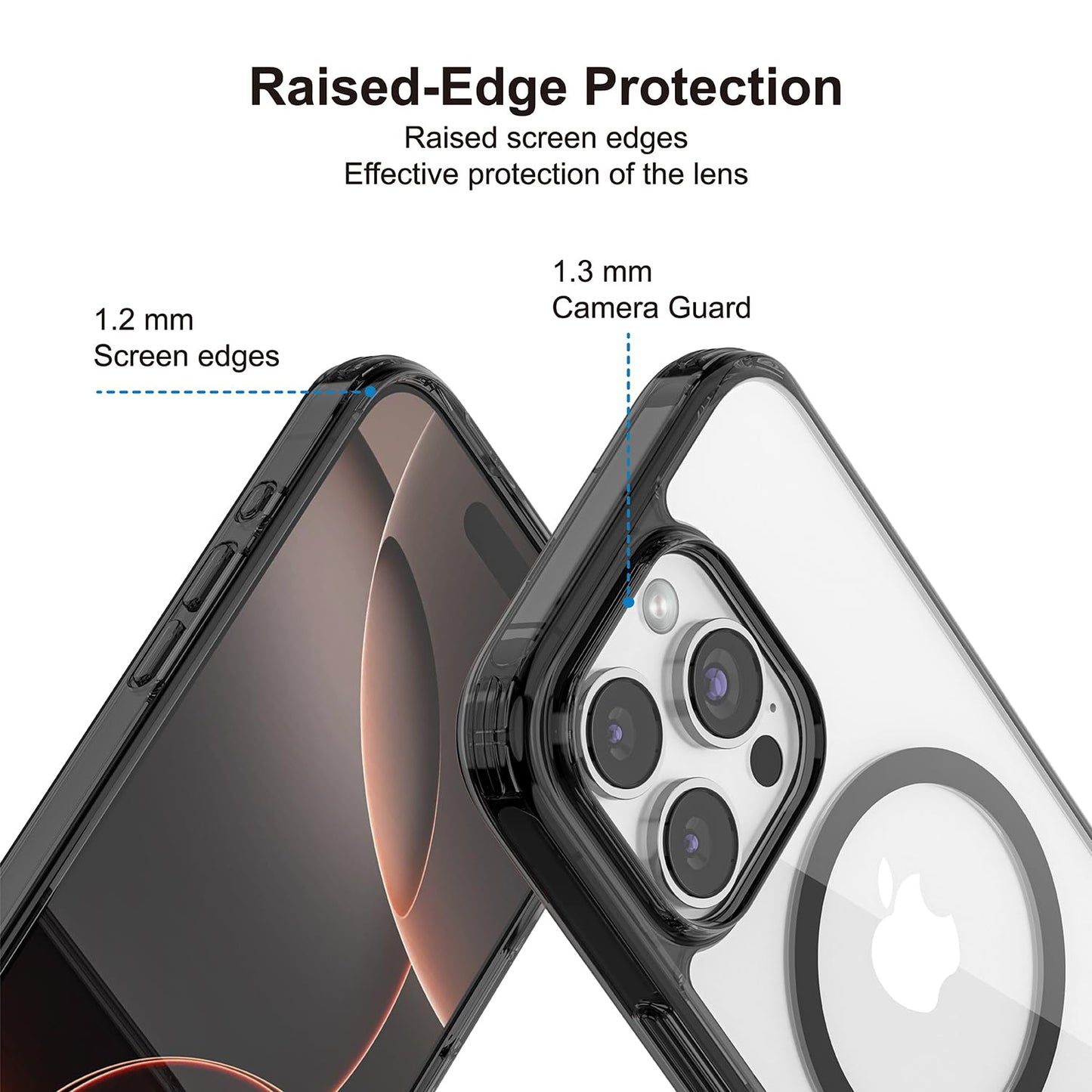 PULOKA for iPhone 14 Pro Transparent Case, Compatible with MagSafe, Clear Protector Slim Cover, Magnetic Phone Case for iPhone 14 Pro 6.1 inch Balck WN420