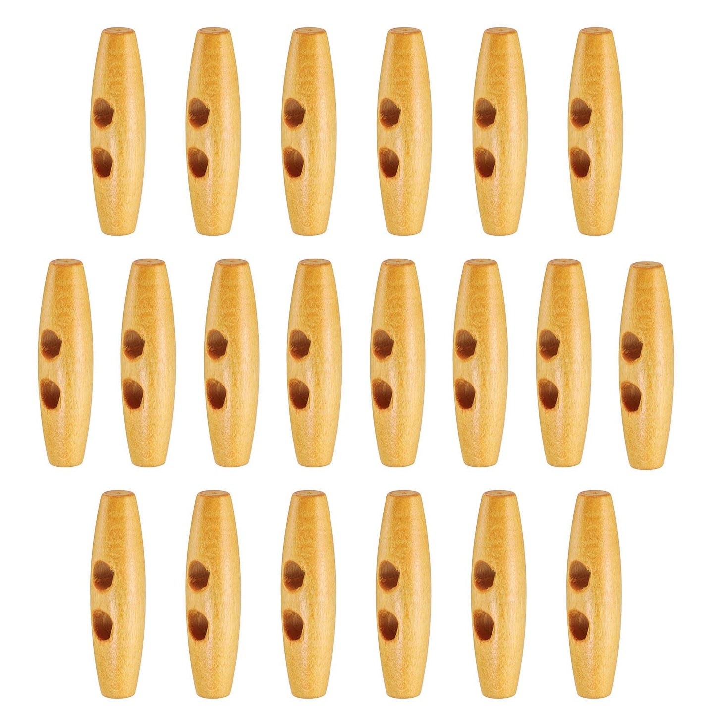 HARFINGTON 60mm / 2.4" Wooden Toggle Buttons 20pcs 2-Hole, Maroon | Wood Olive Sewing Buttons Horn Oval Buttons Sewing Accessories for Coat Sweaters Clothing DIY Craft BST326L